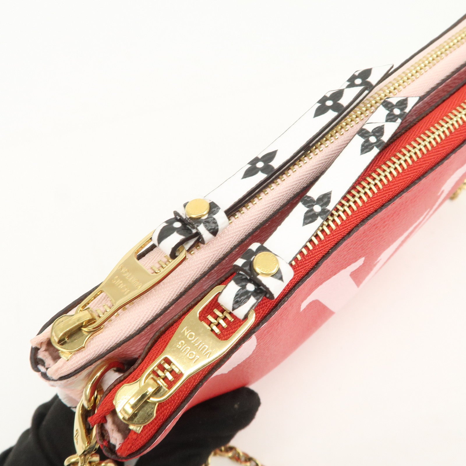 Louis Vuitton Monogram Giant Pochette Double Zip Pouch Rouge M67561