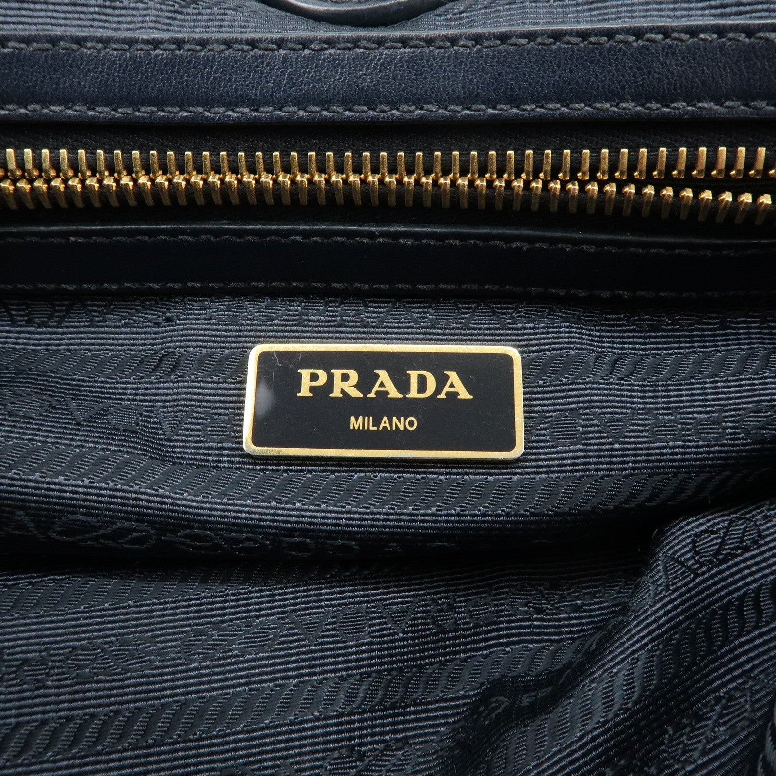 PRADA Logo Nylon 2Way Bag Hand Bag Shoulder Bag Navy 1BA172