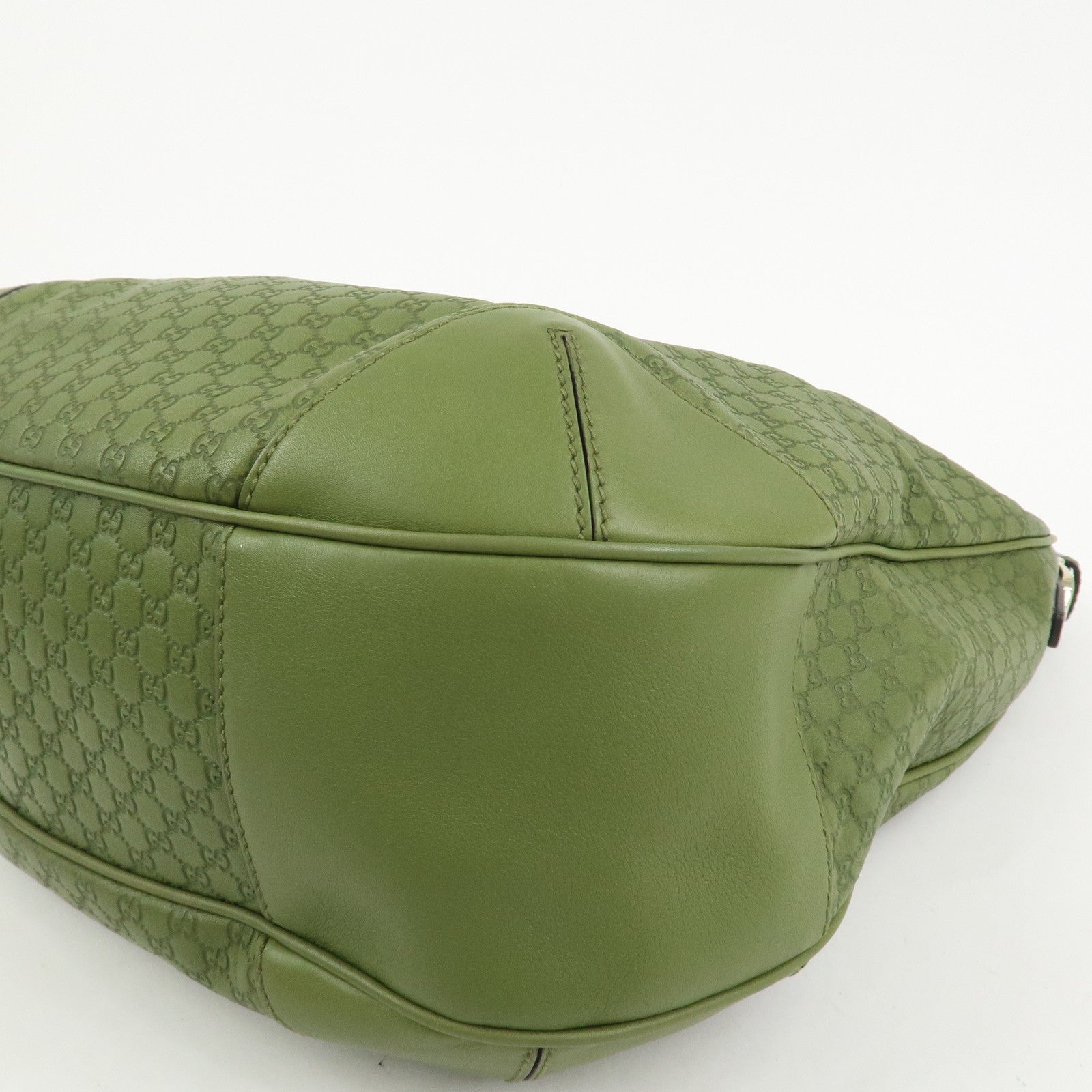 GUCCI Micro Guccissima Leather Shoulder Bag Hand Bag Green 309618
