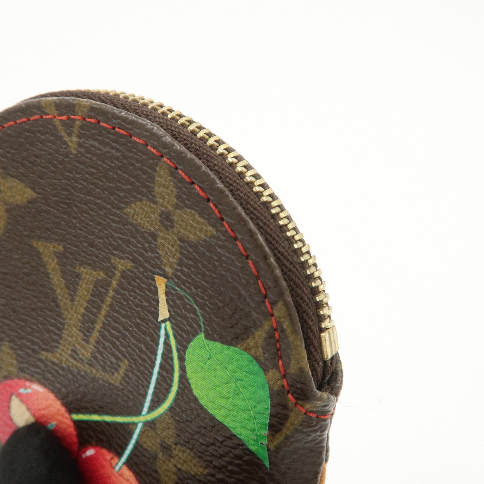 Louis Vuitton Monogram Cherry Porte Monnaie Rond Coin Case M95043