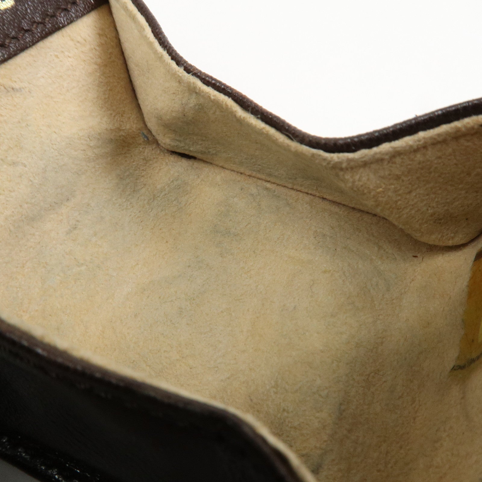 CHANEL Chocolate Bar Patent Leather Coin Case Coin Purse Brown