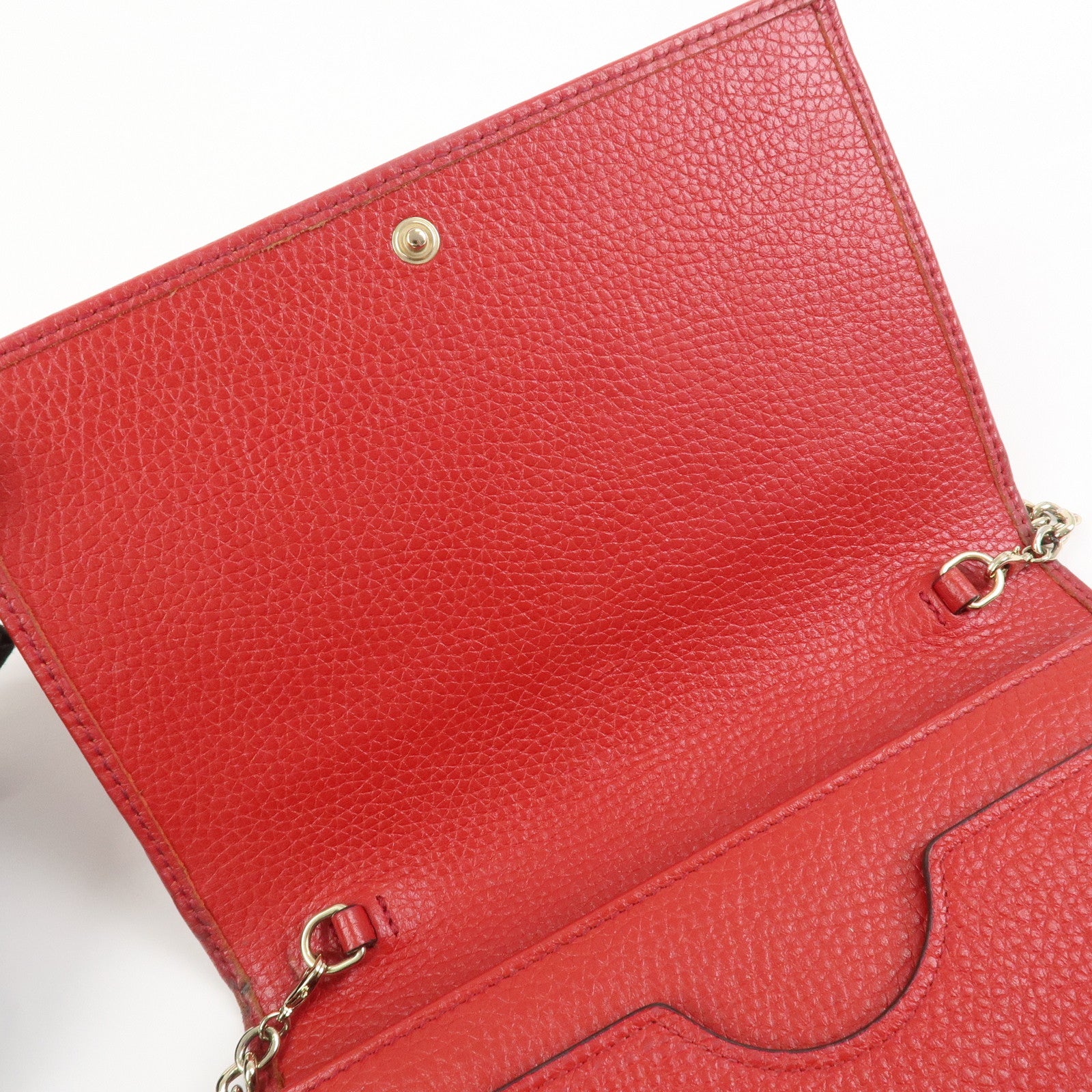 GUCCI SOHO Interlocking G Leather Chain Shoulder Bag Wallet 598211