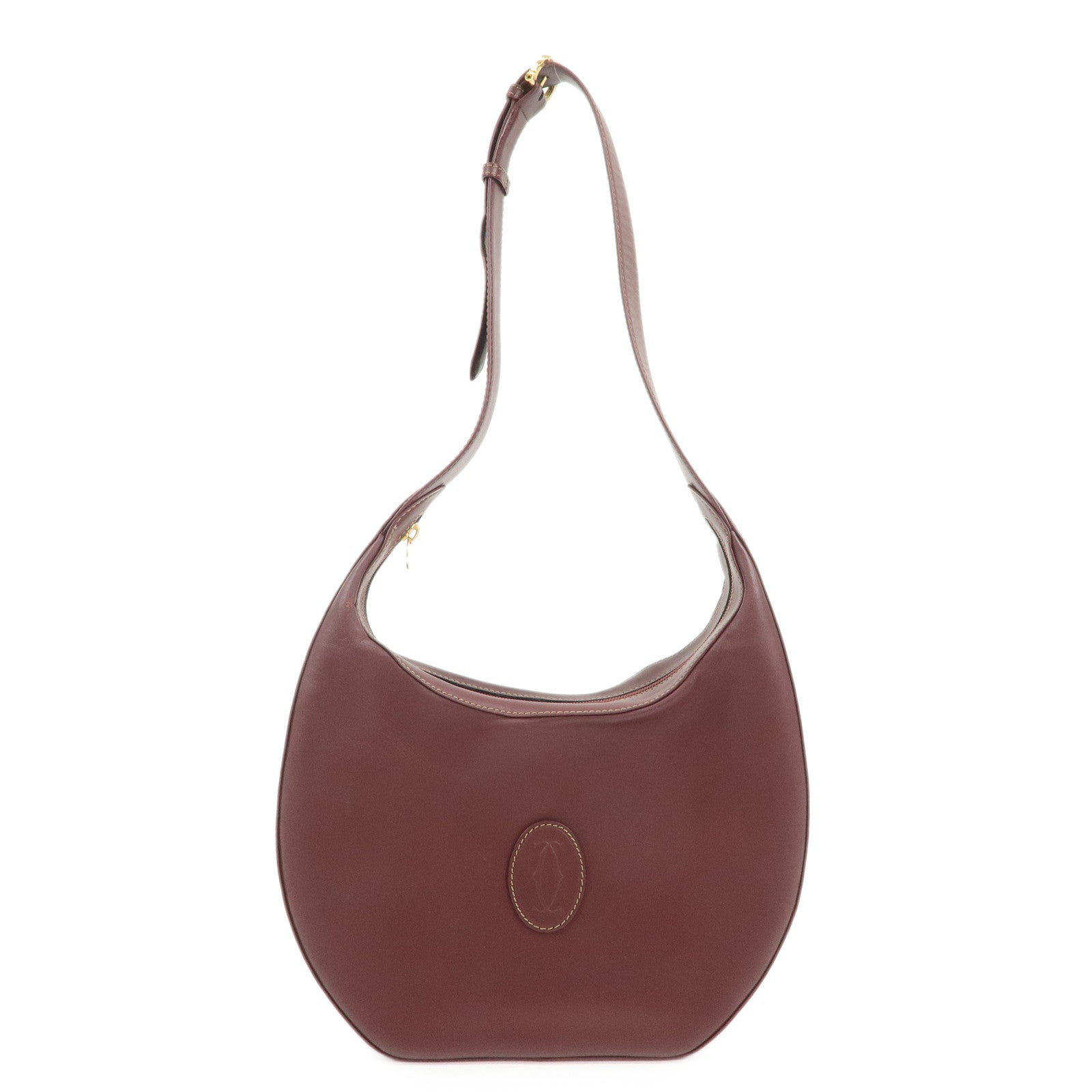 Cartier Must de Cartier Leather Shoulder Bag Bordeaux