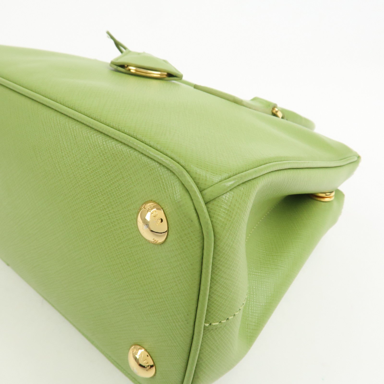 PRADA Galleria 2WAY Bag Hand Bag Shoulder Bag Light Green BN2316