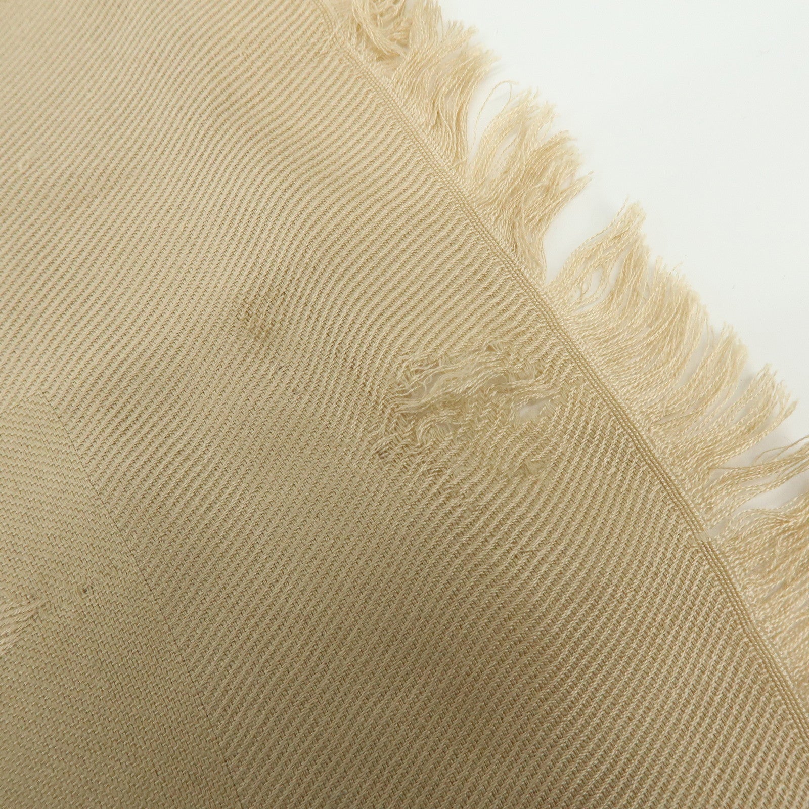Louis Vuitton Monogram Silk Wool Scarf Shawl Beige