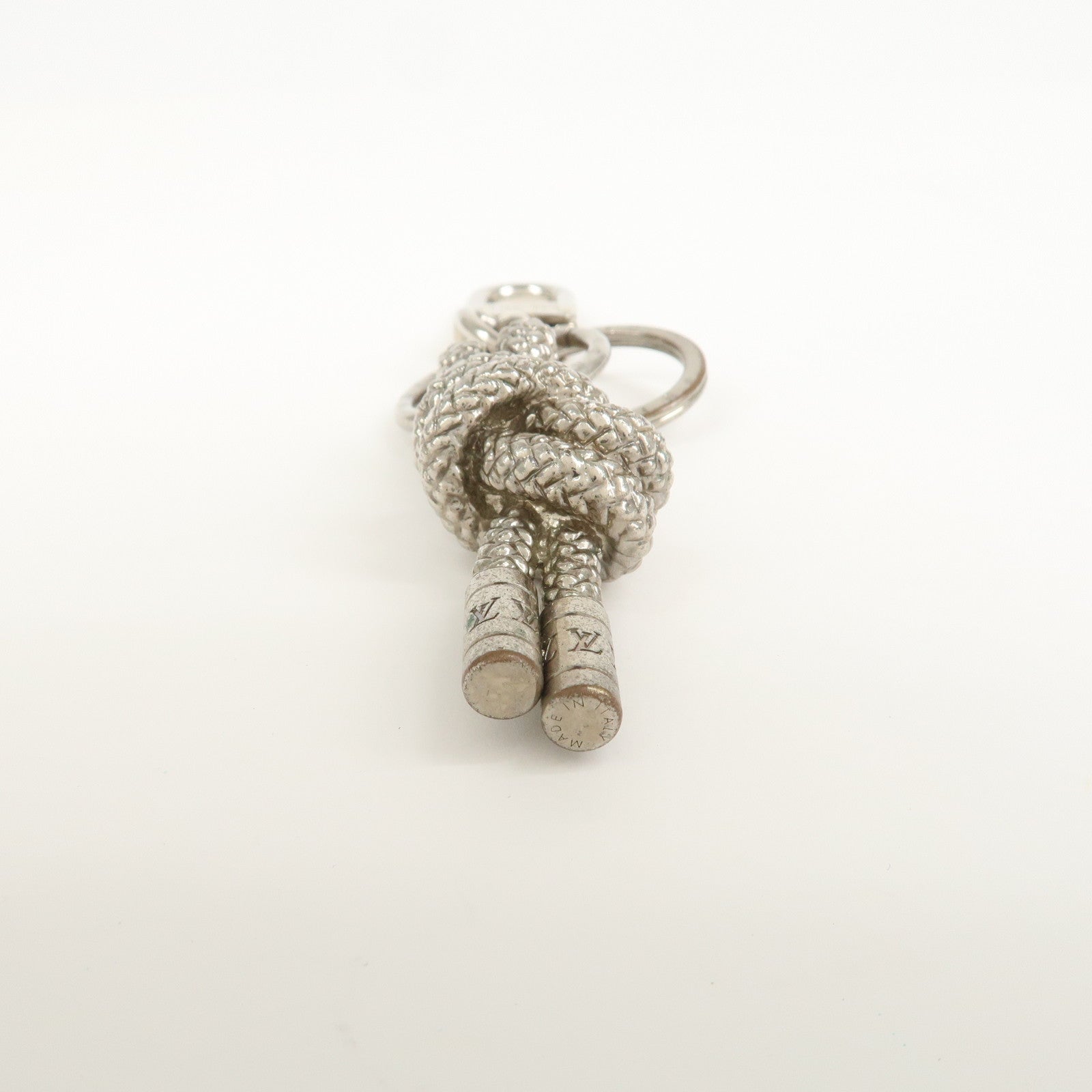 Louis Vuitton Porte Cles Knot Rope Metal Silver Keyring M66837