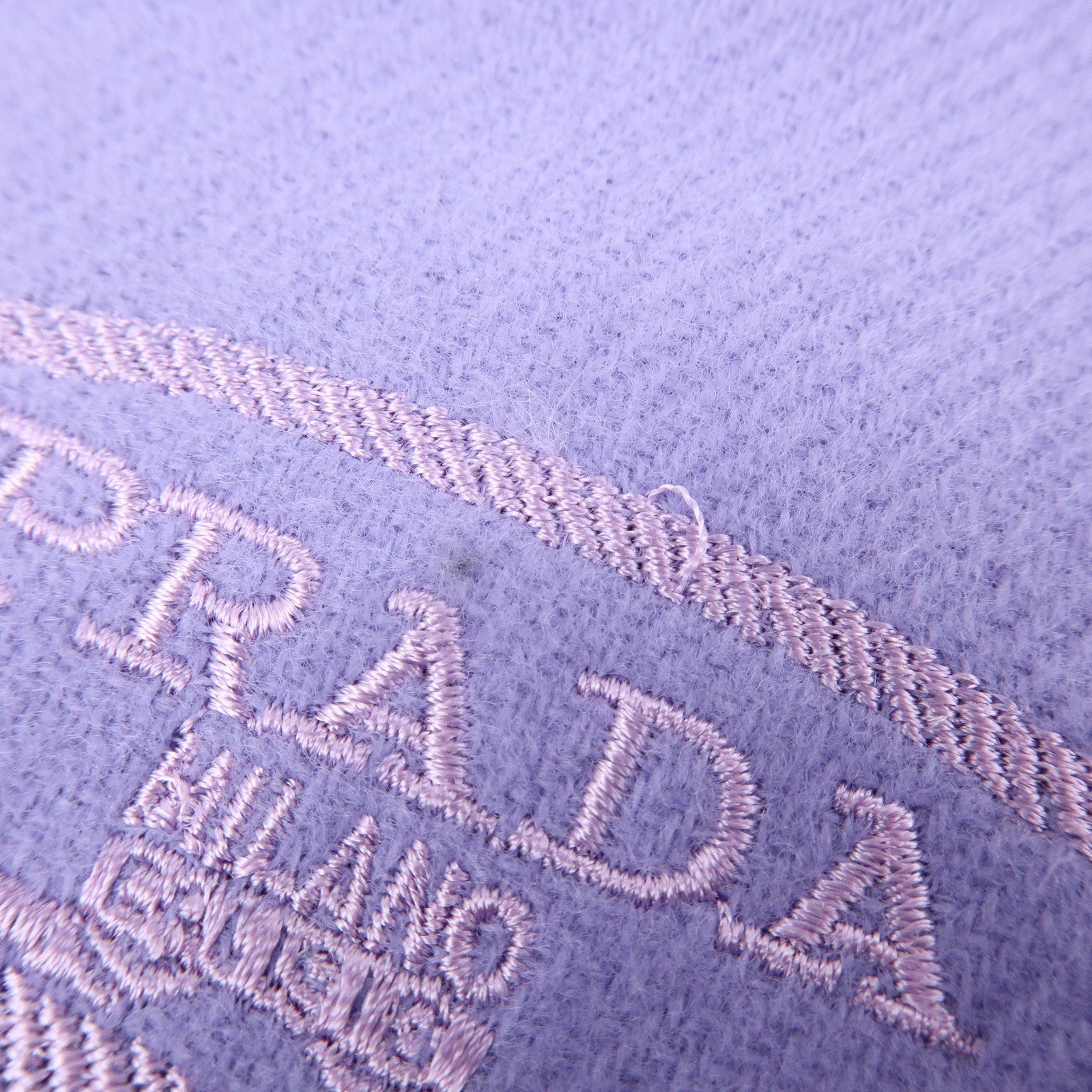 PRADA Cashmere 100% Stole Logo Embroidered Fringe Purple