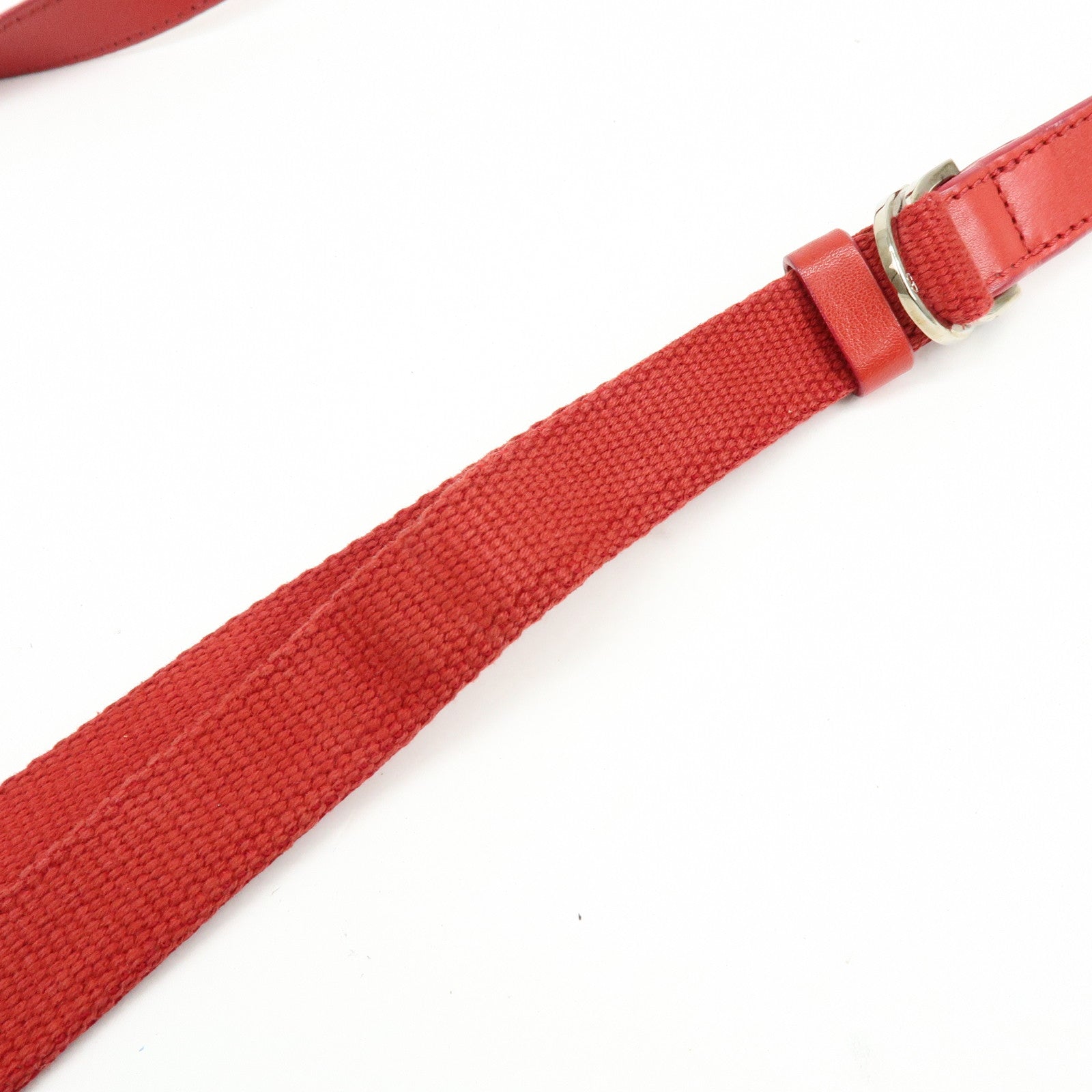 Christian Dior Trotter Jacguard Canvas Leather Shoulder Bag Red