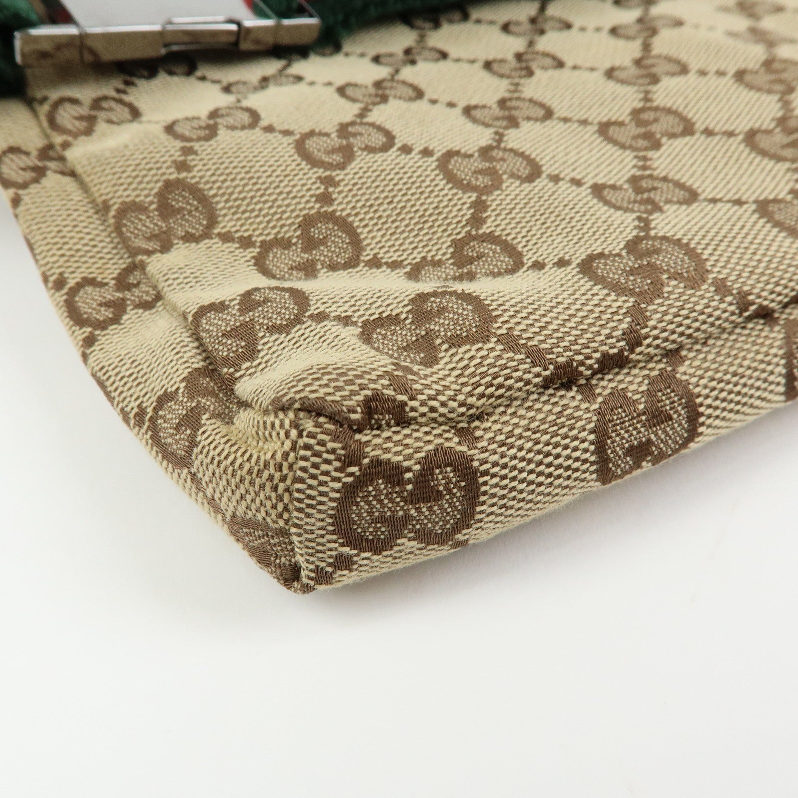 GUCCI Sherry GG Canvas Waist Pouch Body Bag Beige Brown 28566