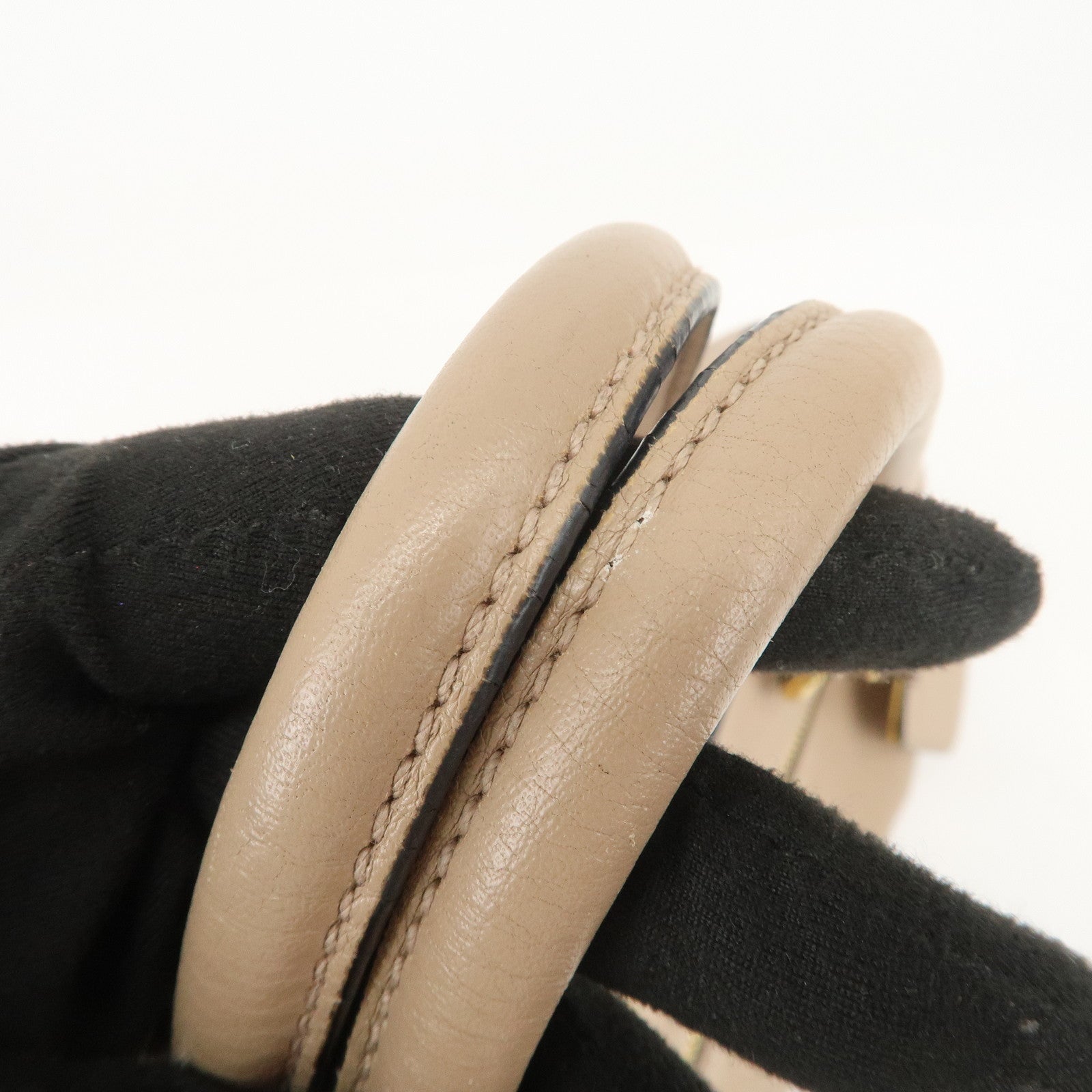 PRADA Logo Leather 2Way Shoulder Bag Hand Bag Pink Beige 1BG044