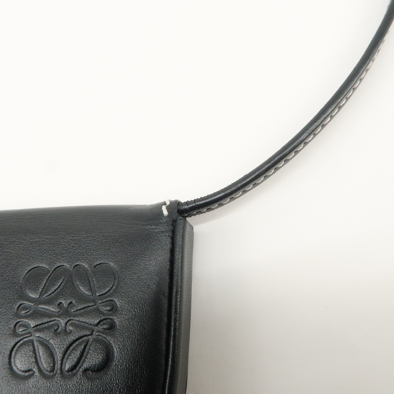 LOEWE Anagram Leather Mini Heel Shoulder Strap Pouch Coin Case