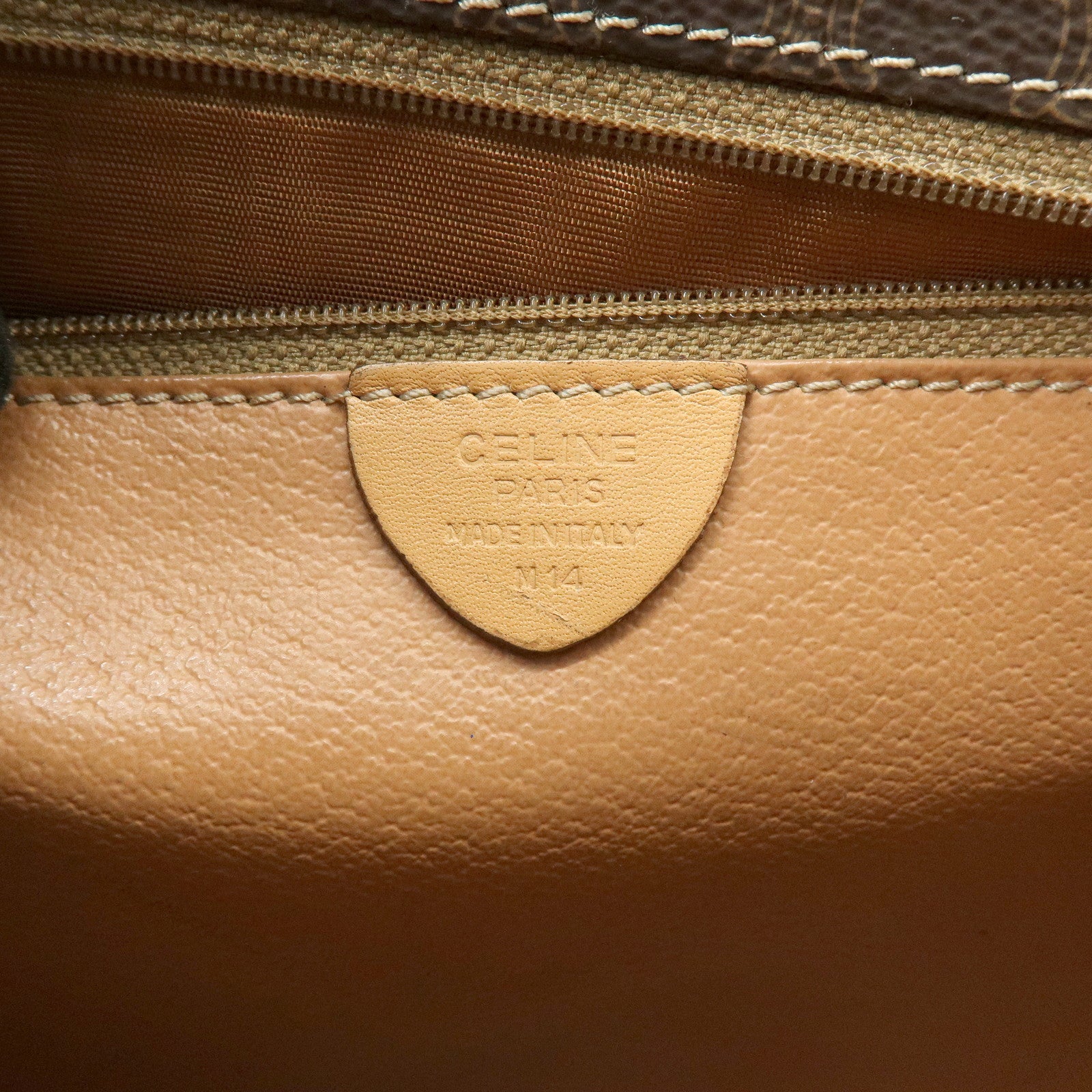 CELINE Macadam PVC Leather Shoulder Bag Crossbody Bag Brown