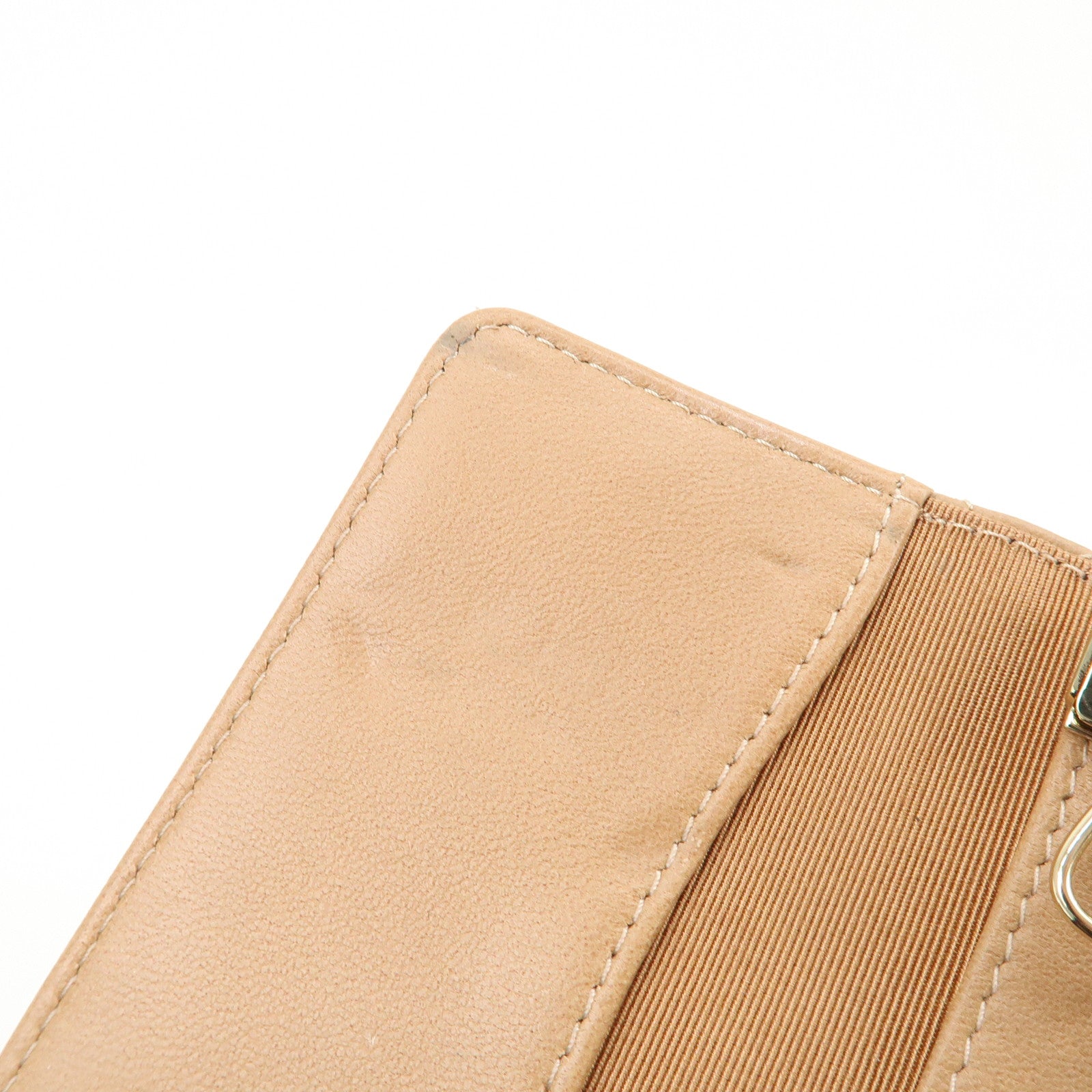 CHANEL Matelasse Lamb Skin COCO Mark 6 Ring Key Case Beige A84400