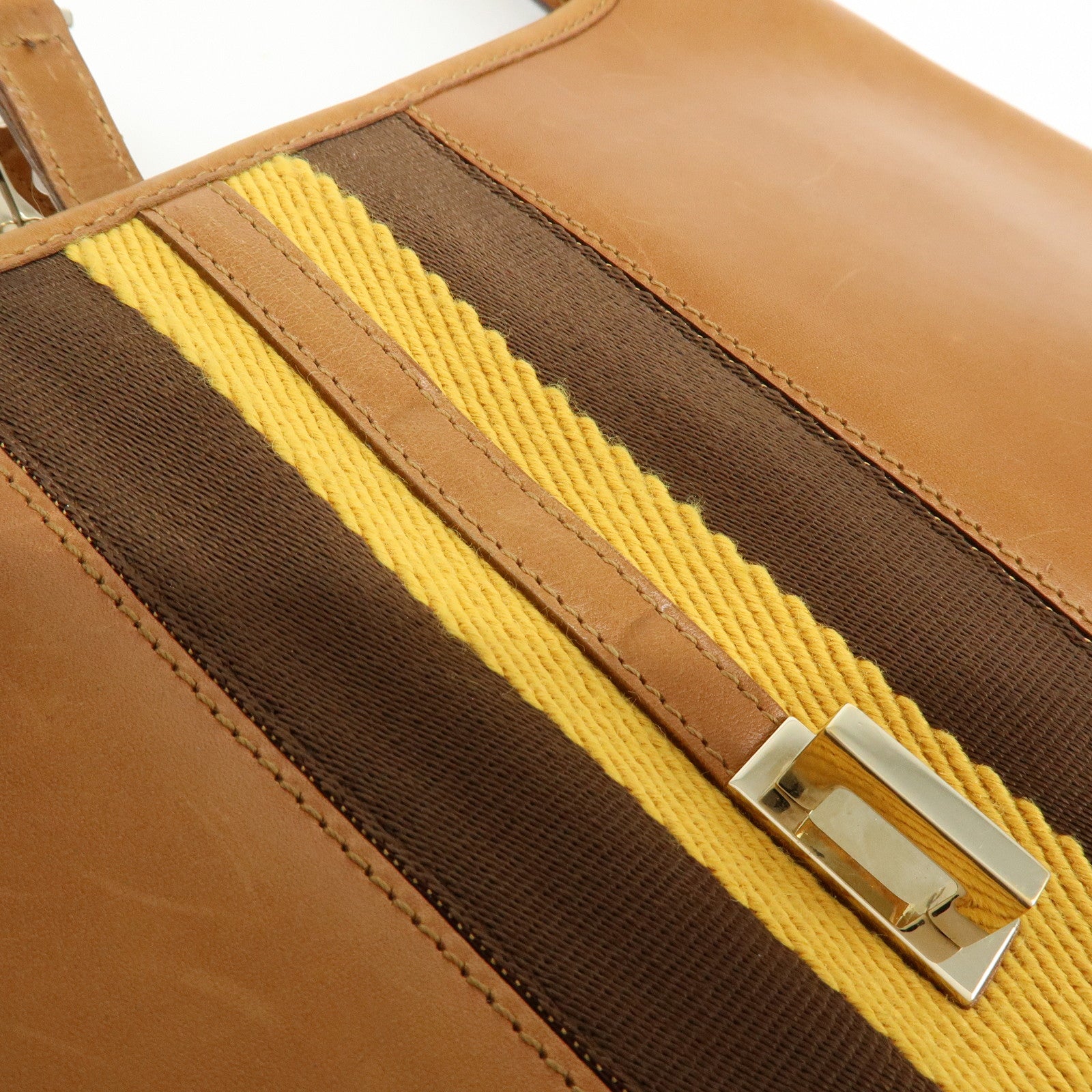 GUCCI Kandinsky Leather Shoulder Bag Hand Bag Brown 001.4057