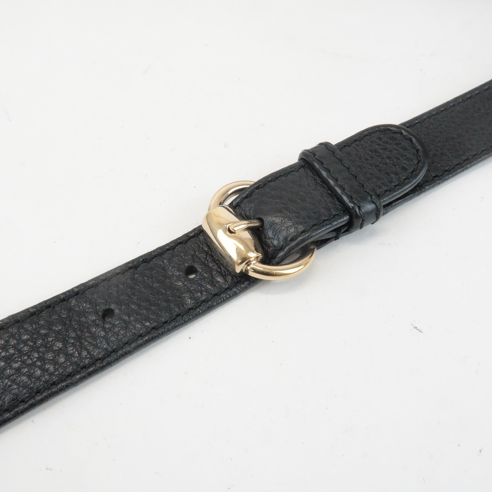 GUCCI SOHO Interlocking G Leather Shoulder Bag Black 308361 Used