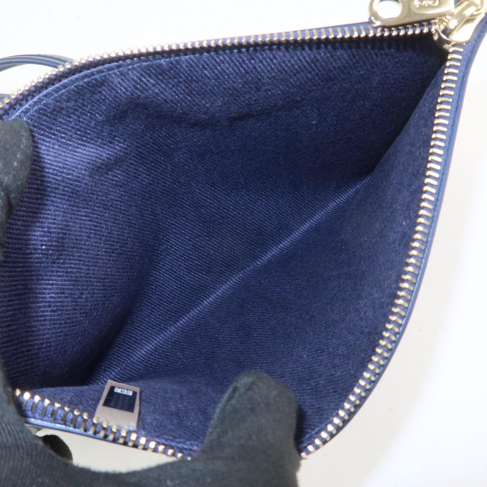 Chloe Kamilla Canvas Leather Tote Bag Shoulder Bag Navy Multicolor