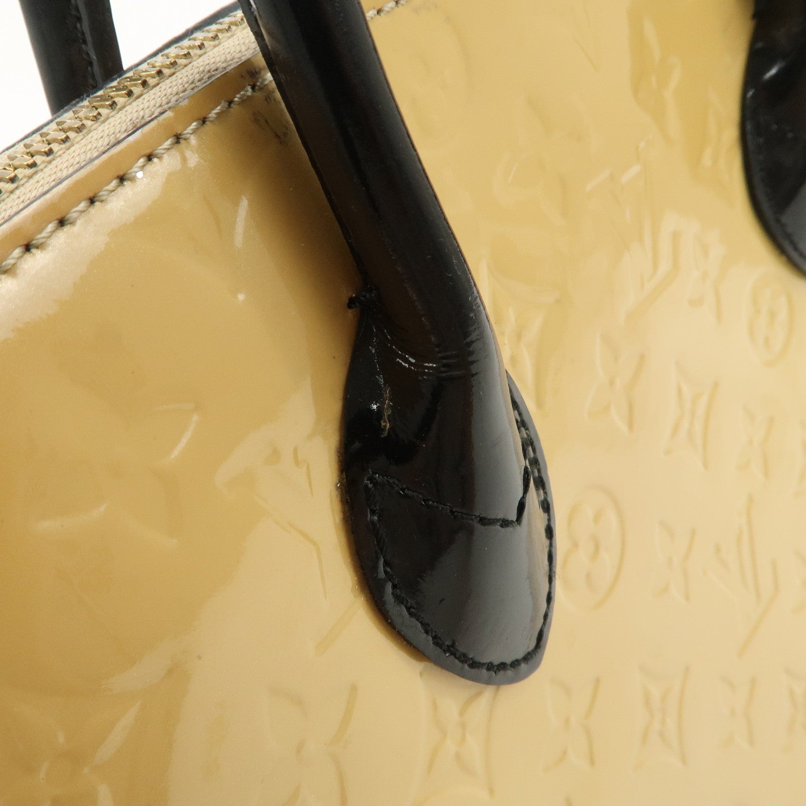 Louis Vuitton Monogram Verni Lockit PM Hand Bag Dune M90251 Used