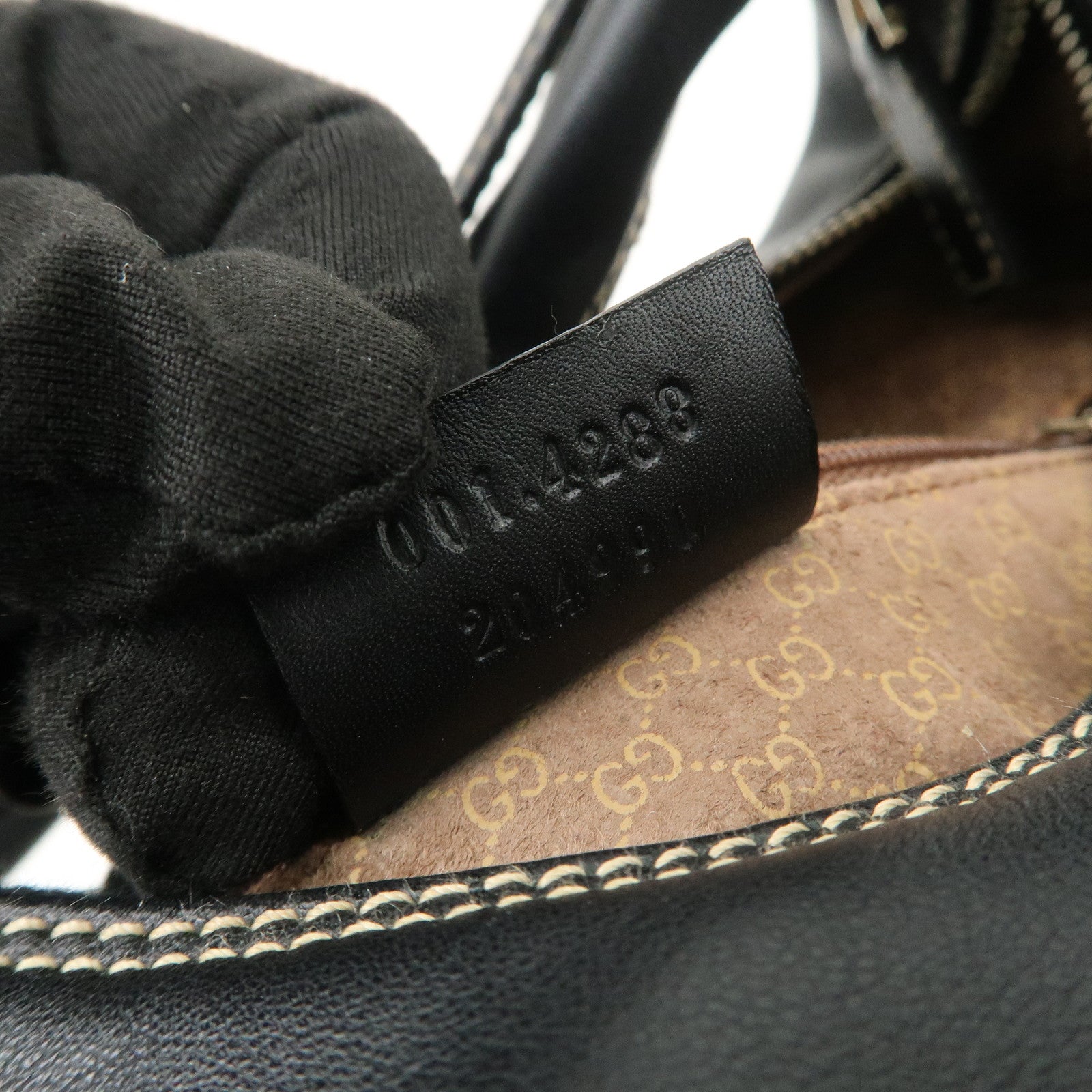 GUCCI Leather Shoulder Bag Hand Bag Black 001.4288