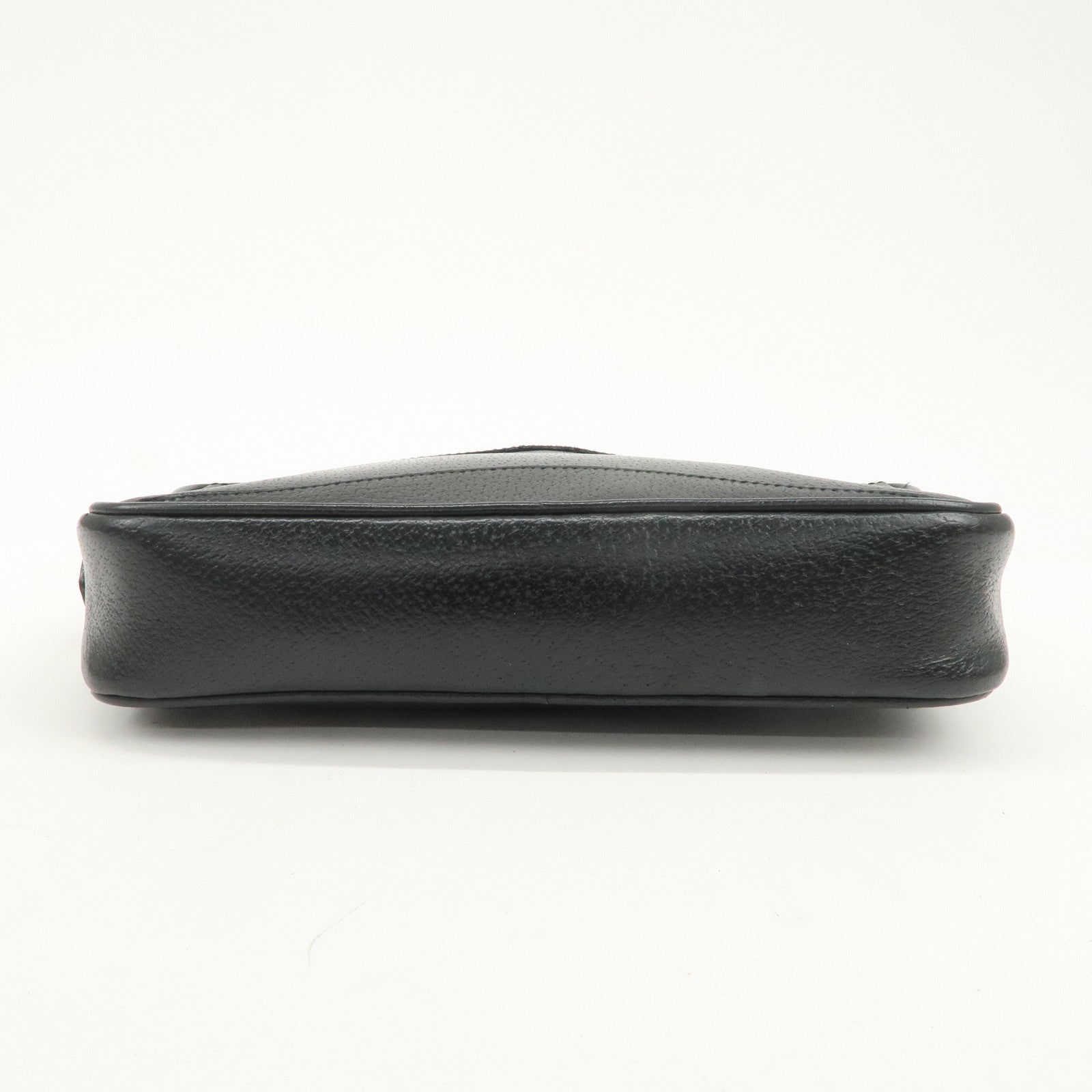 GUCCI Diamante Leather Clutch Bag Wristlet Bag Black 018・1095・3701
