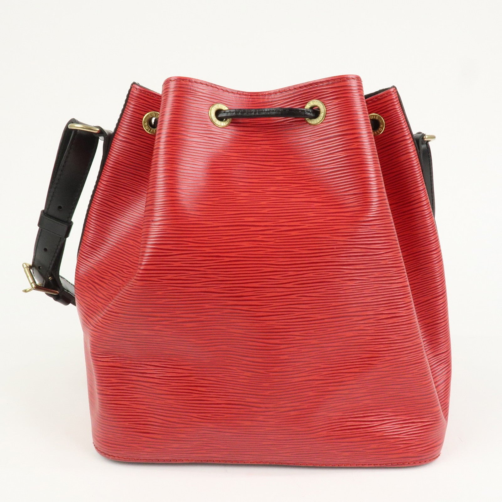 Louis Vuitton Epi Petit Noe Shoulder Bag Bicolor Noir Red M44172