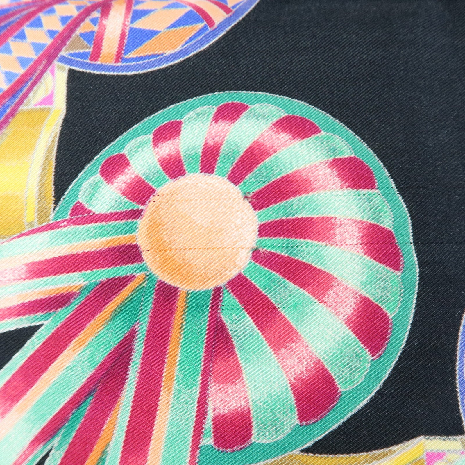 HERMES Carre 90 Silk 100% LES RUBANS DU CHEVAL Scarf Black