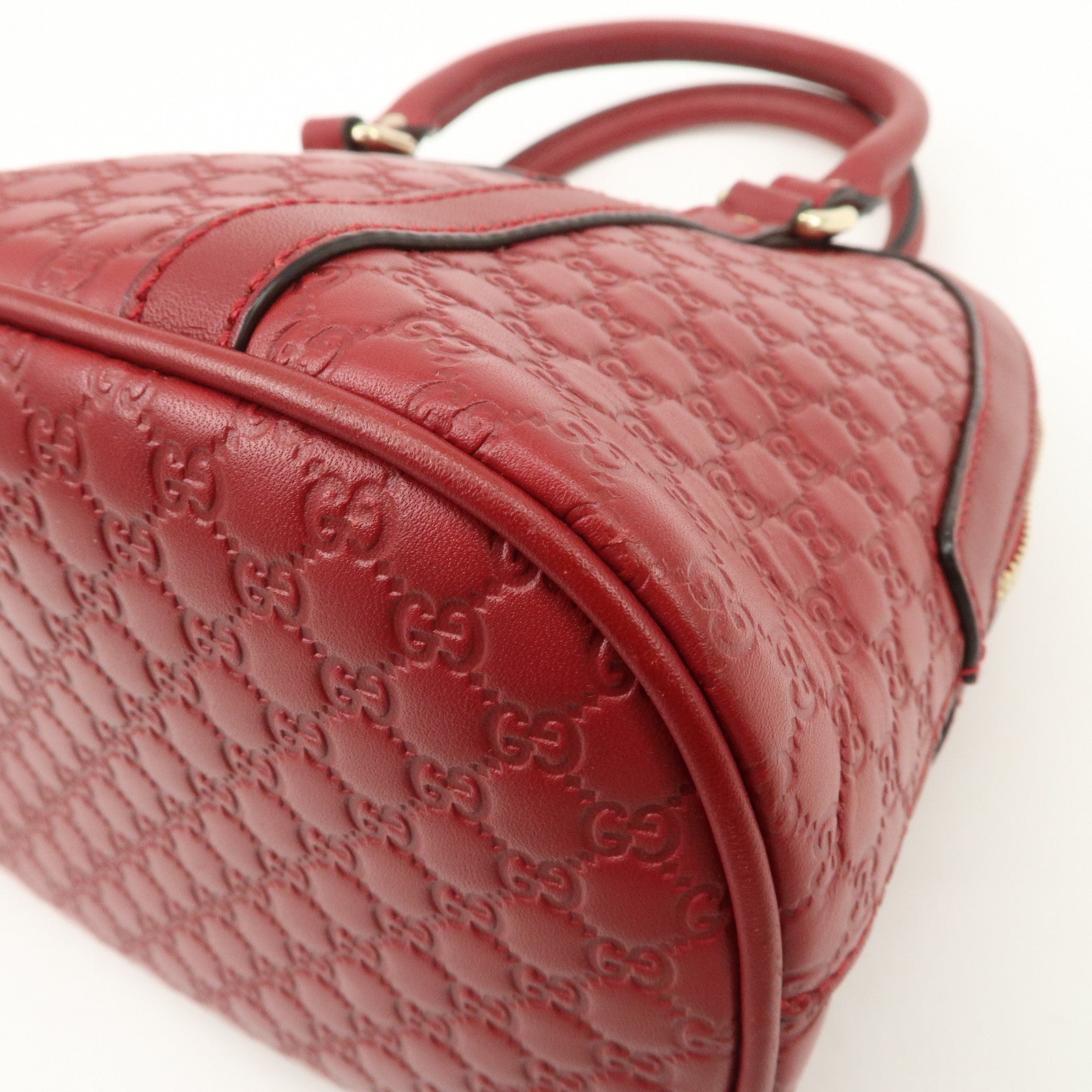 GUCCI Micro Guccissima 2Way Bag Hand Bag Red 449654