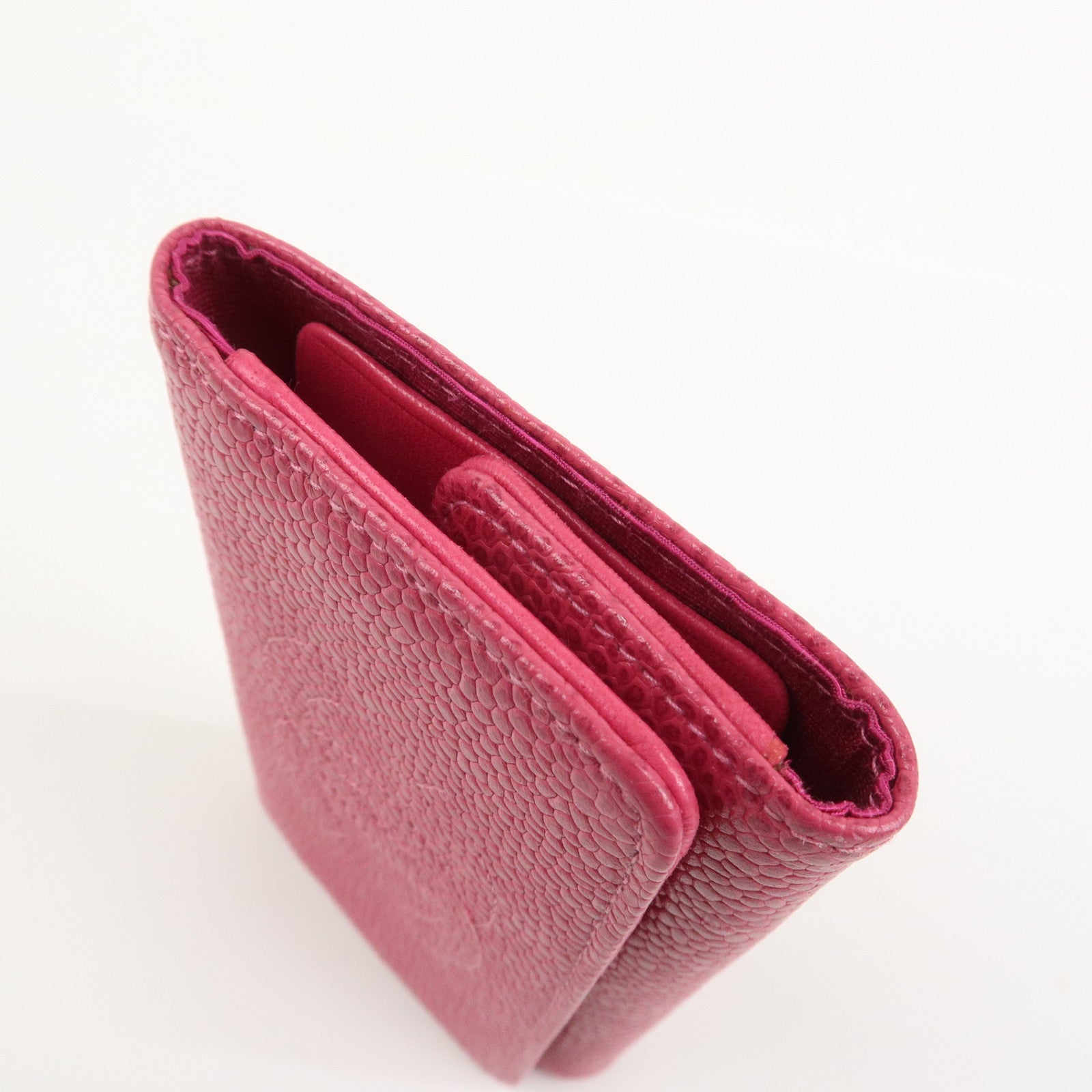 CHANEL COCO Mark Caviarskin 6 Rings Key Case Key Holder Pink A01439