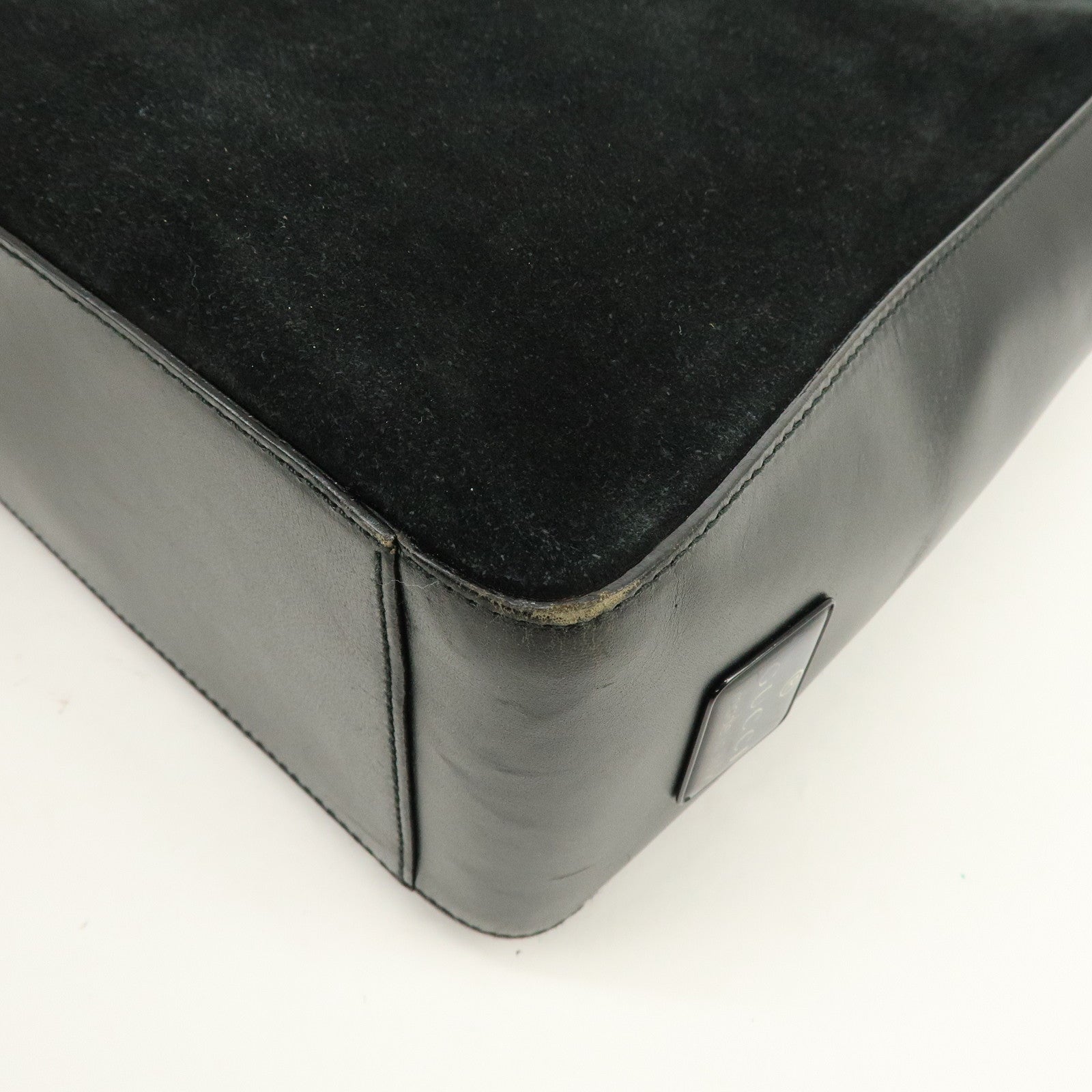 GUCCI Suede Leather Shoulder Bag Hand Bag Black 001・3770・0021222