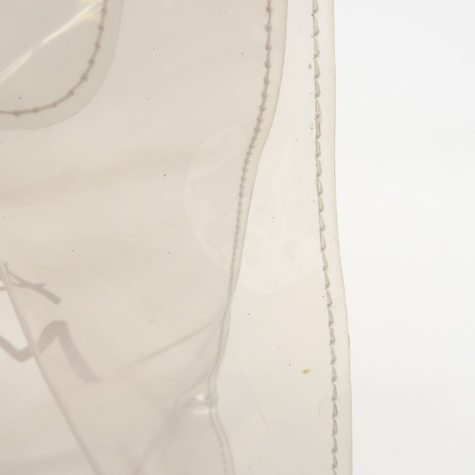 HERMES Vinyl Kelly Hand Bag Clear White Gold