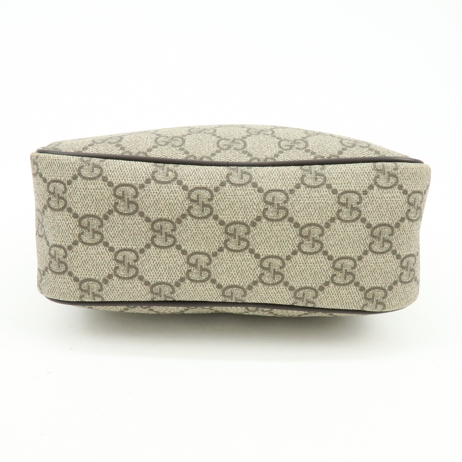 GUCCI GG Supreme Leather Shoulder Crossbody Bag Beige Brown 233268