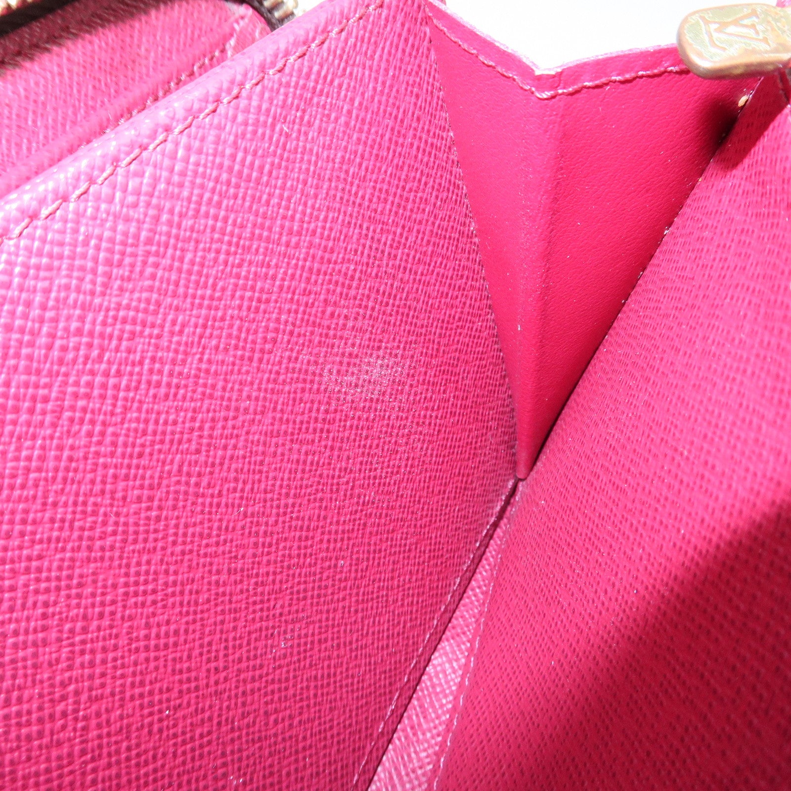 Louis Vuitton Monogram Zippy Long Wallet Brown Fuchsia M41895 Used