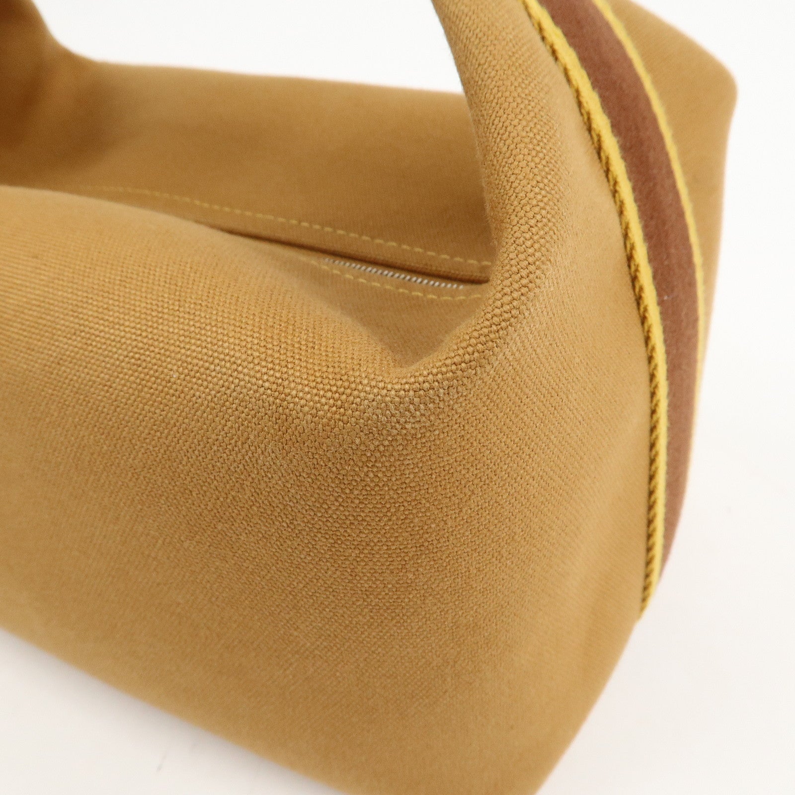 HERMES Bride A Brac GM Canvas Hand Bag Cosmetic Pouch Brown