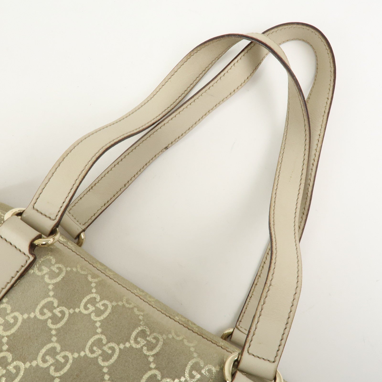 GUCCI GG Monogram Suede Leather Mini Boston Bag Shoulder Bag 152457