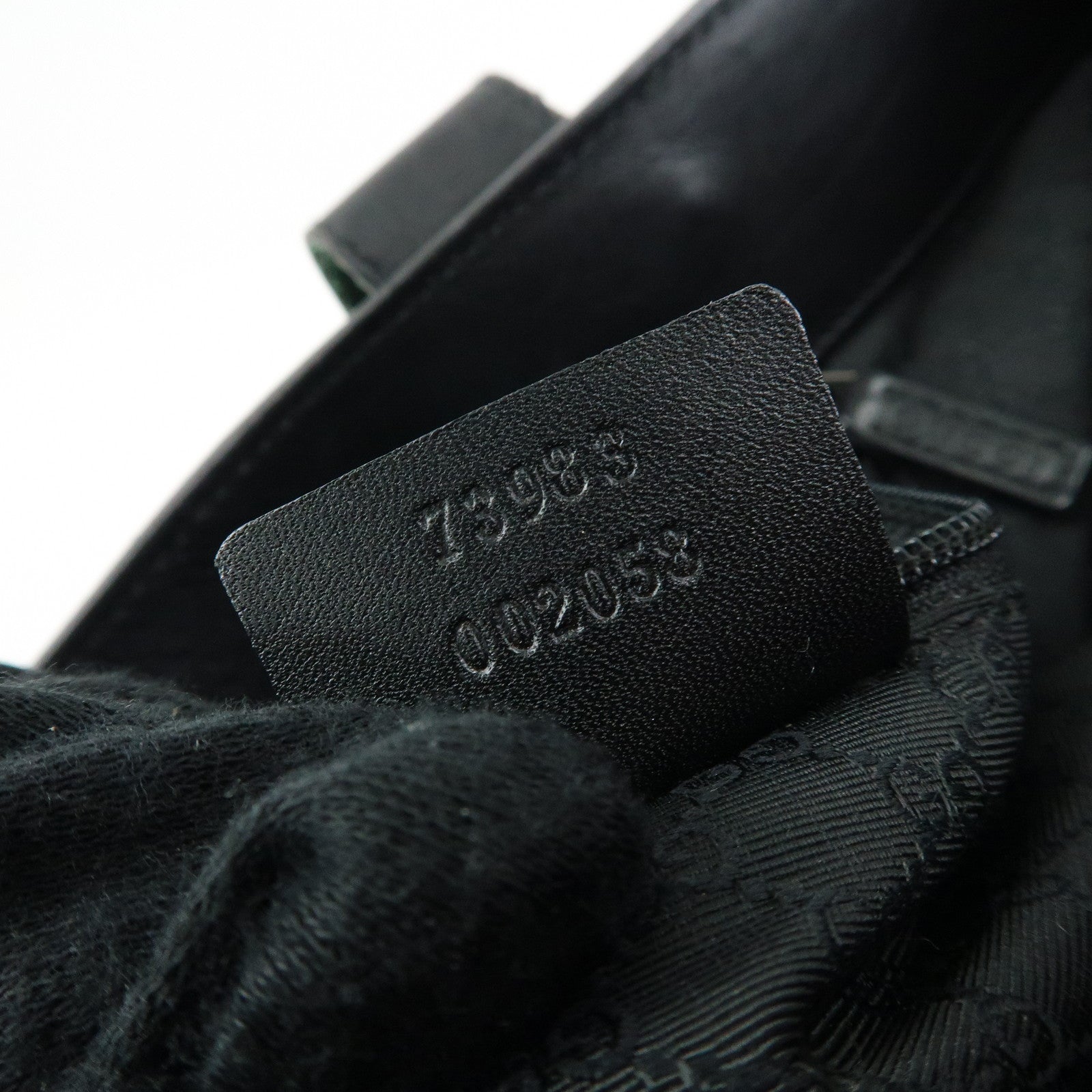 GUCCI Sherry Leather Tote Bag Shoulder Bag Hand Bag Black 73983