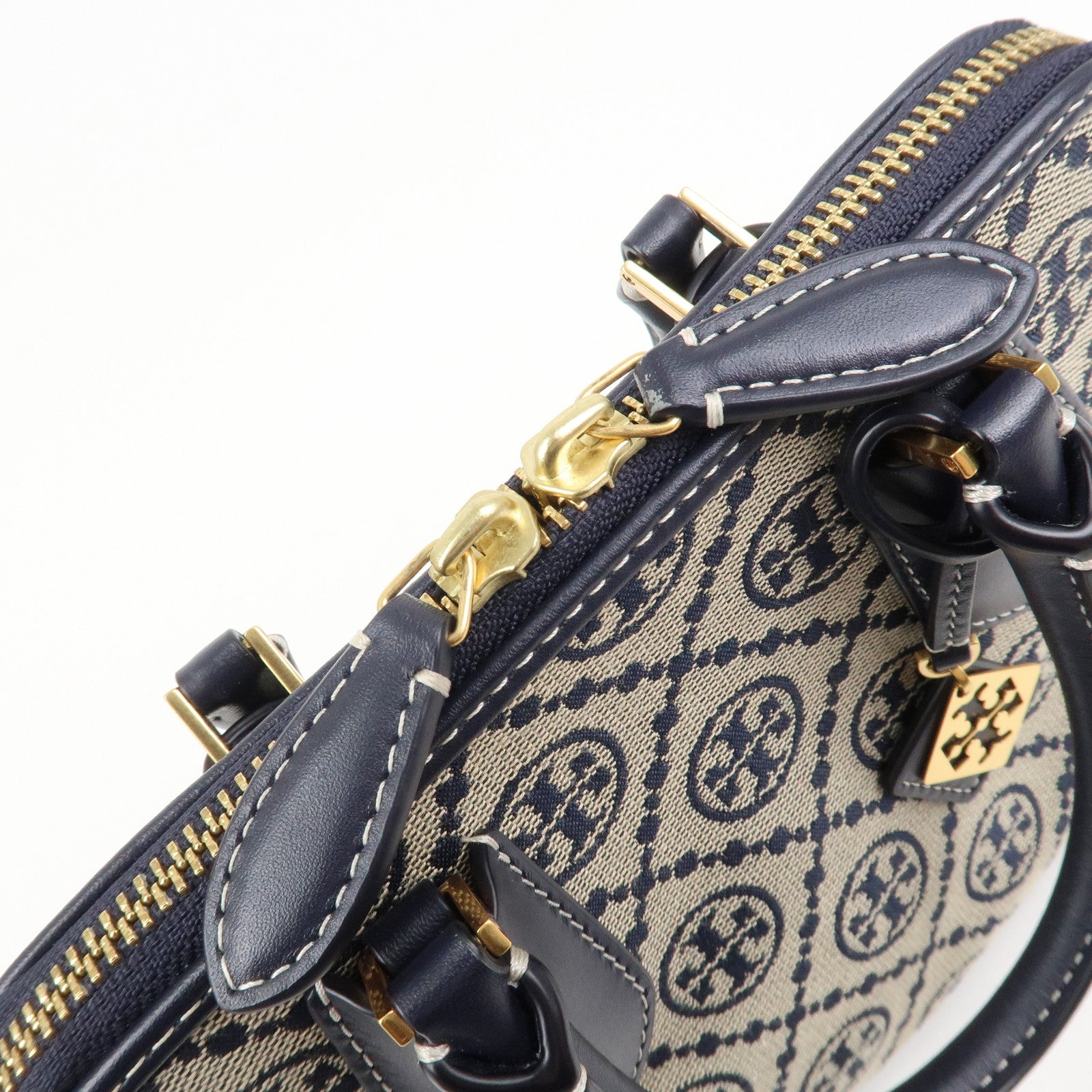 TORY BURCH Mini Swing Bag 2Way Bag Hand Shoulder Bag Navy Beige