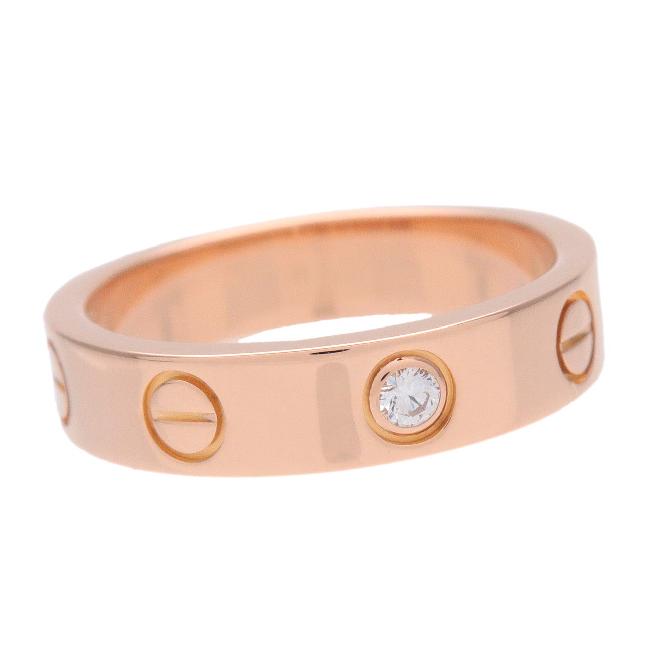 Cartier Mini Love 1P Diamond Ring K18 750PG #48 US4.5 B4050748