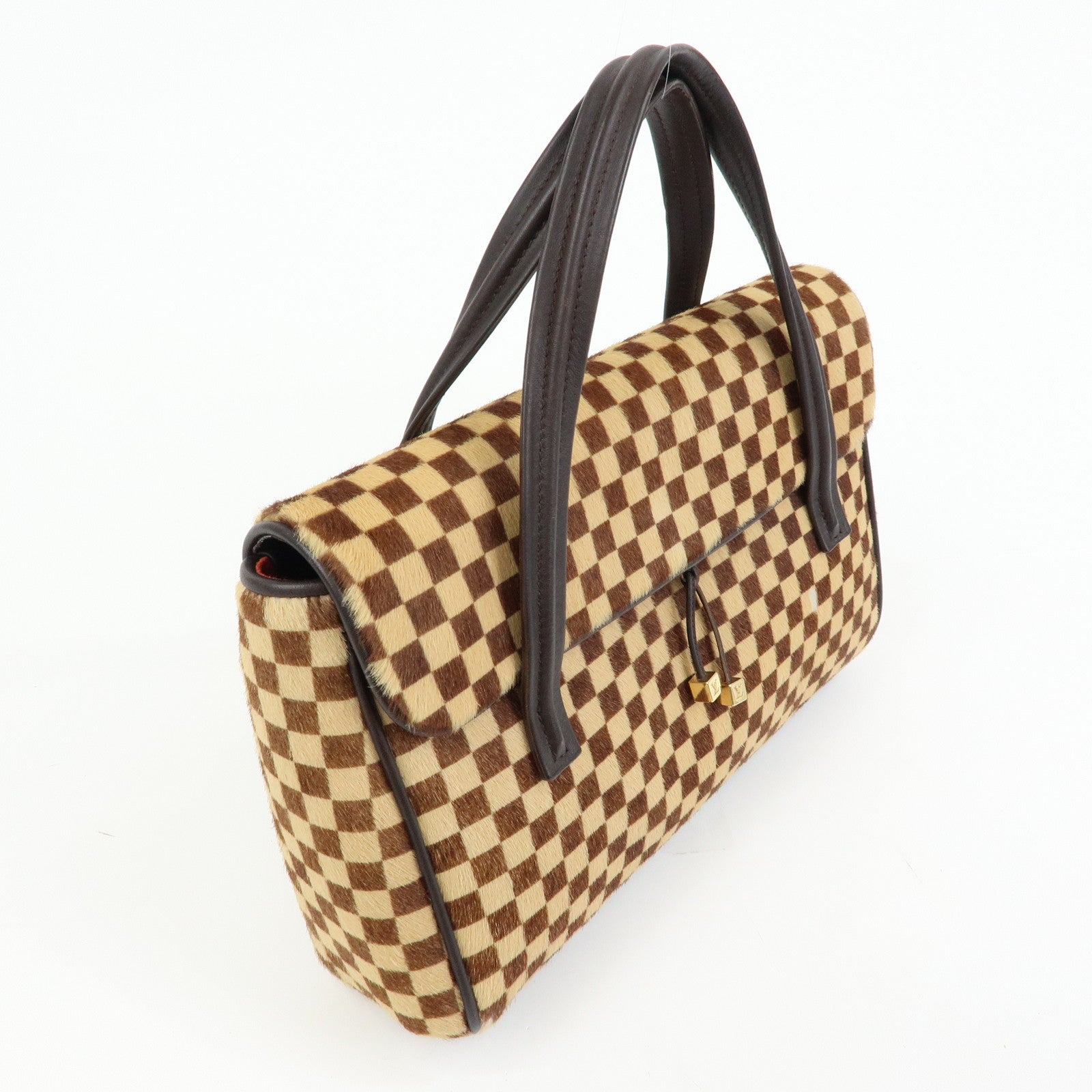 Louis Vuitton Damier Sauvage Lion Hand Bag Beige Brown M92131