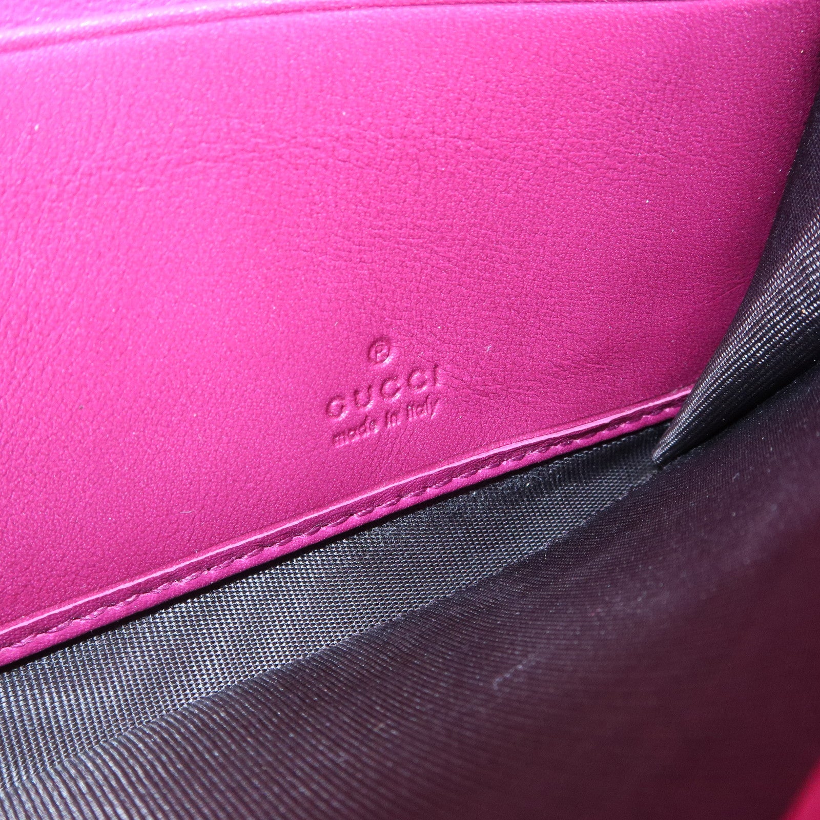 GUCCI Nice Micro Guccissima Patent Leather Long Wallet Pink 309760