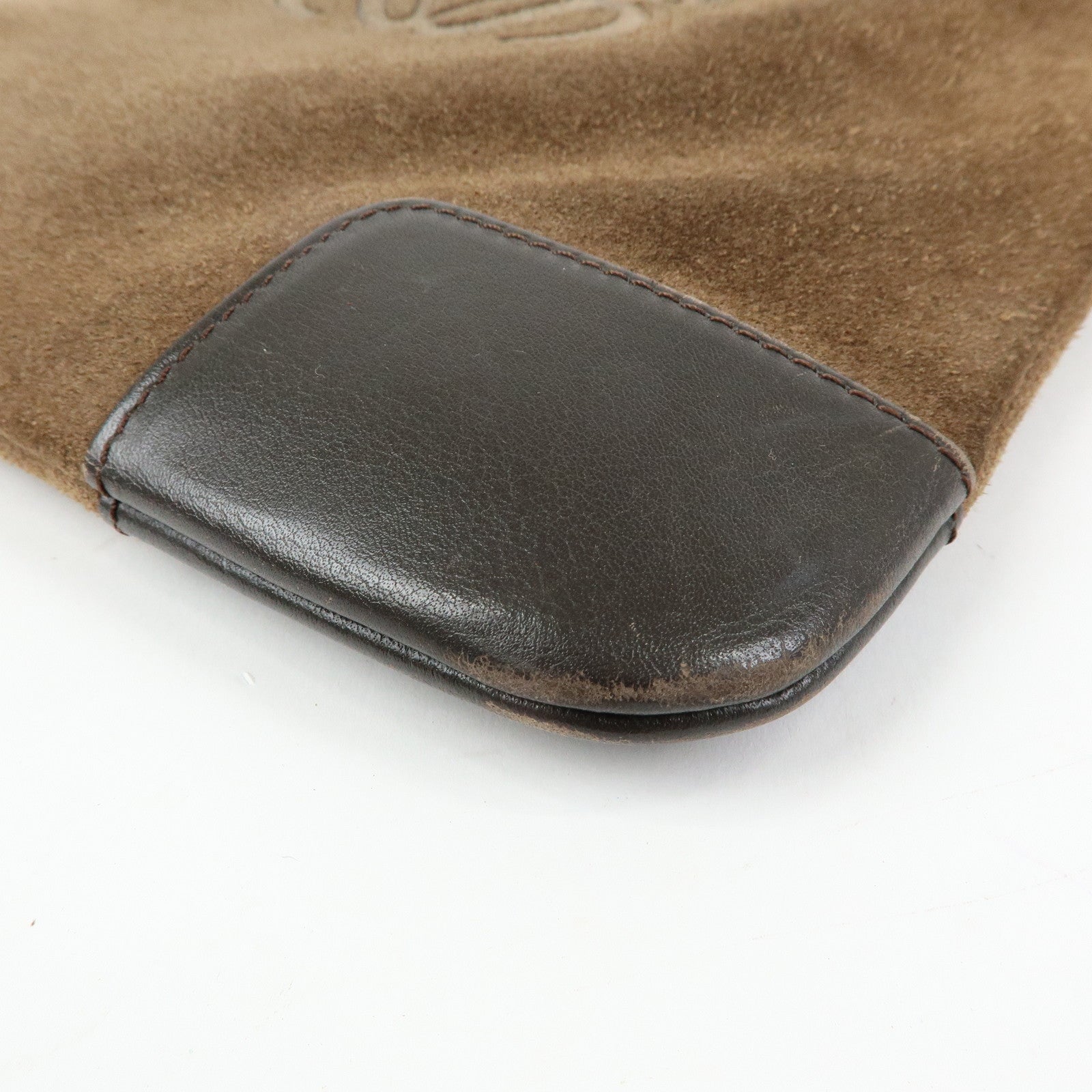 LOEWE Anagram Suede Leather Shoulder Bag Crossbody Bag Brown