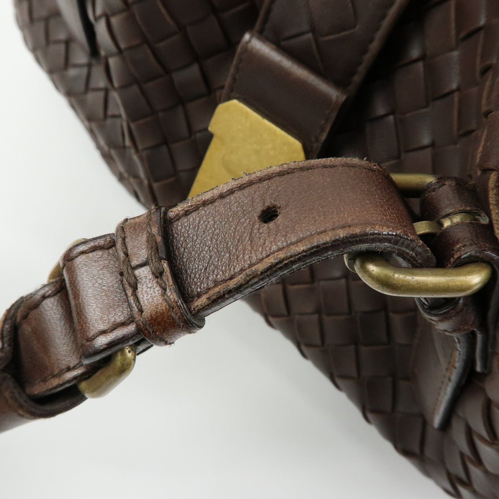 BOTTEGA VENETA Intrecciato Leather Tote Bag Hand Bag Brown