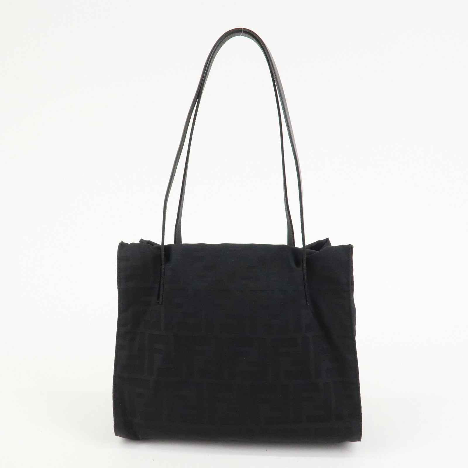 FENDI Zucca Canvas Leather Tote Bag Hand Bag Shoulder Bag 16001