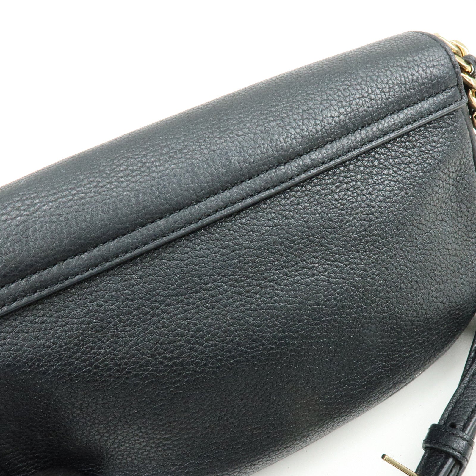 TORY BURCH Logo Leather Shoulder Bag Crossbody Bag Black