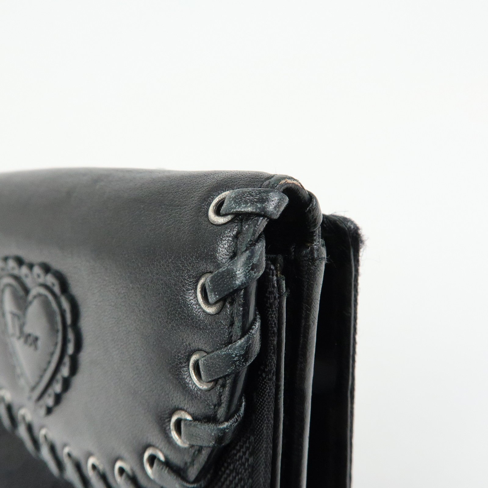 Christian Dior Trotter Ethnic Line Heart Bi-fold Compact Wallet