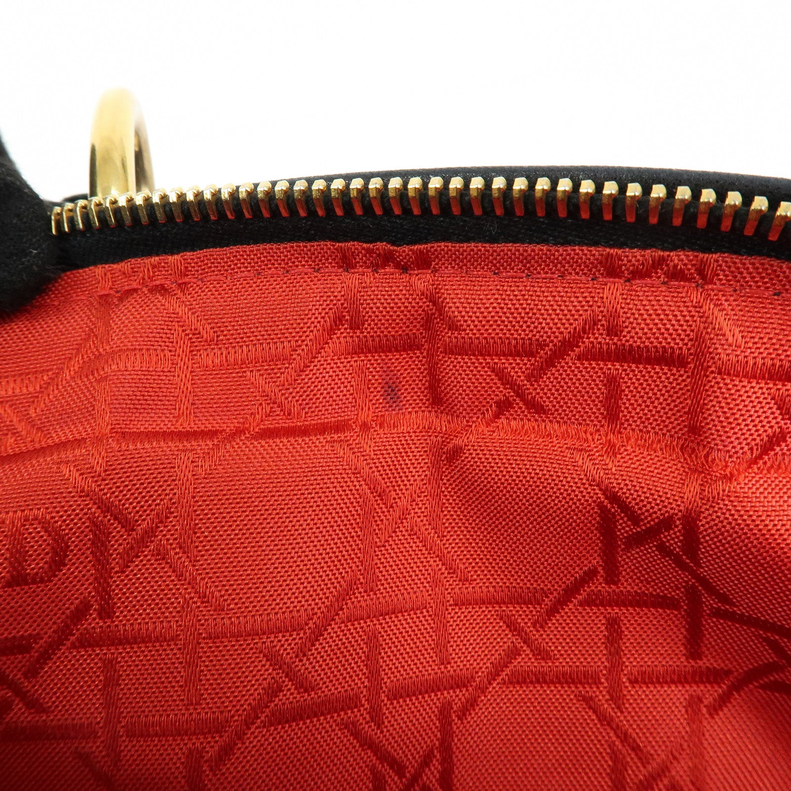 Christian Dior Canage Lady Dior Lamb Skin Hand Bag Black