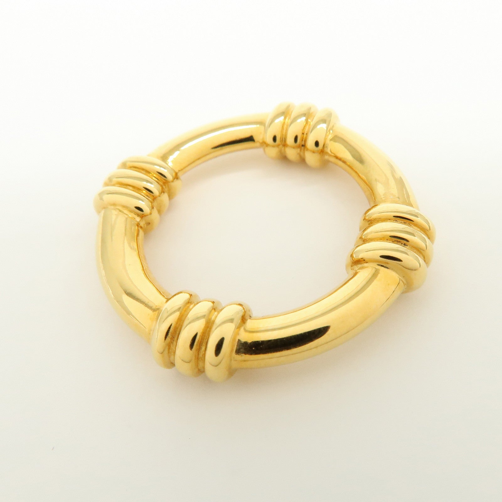 HERMES Boué Metal Scarf Ring Gold