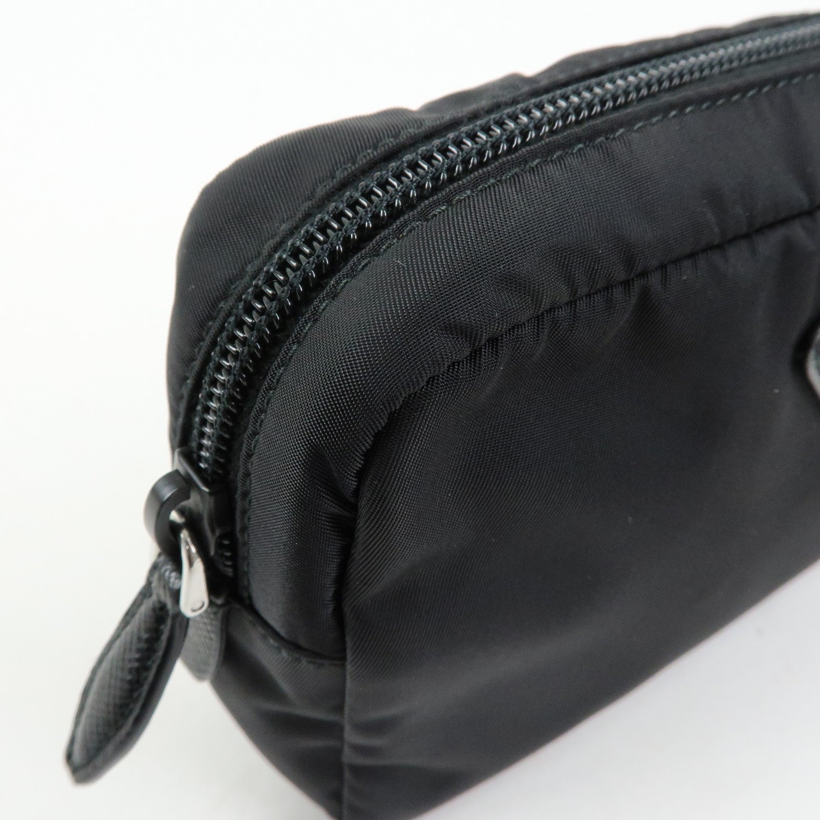 PRADA Triangle Logo Re-Nylon Saffiano Leather Cosmetic Pouch 1NE693