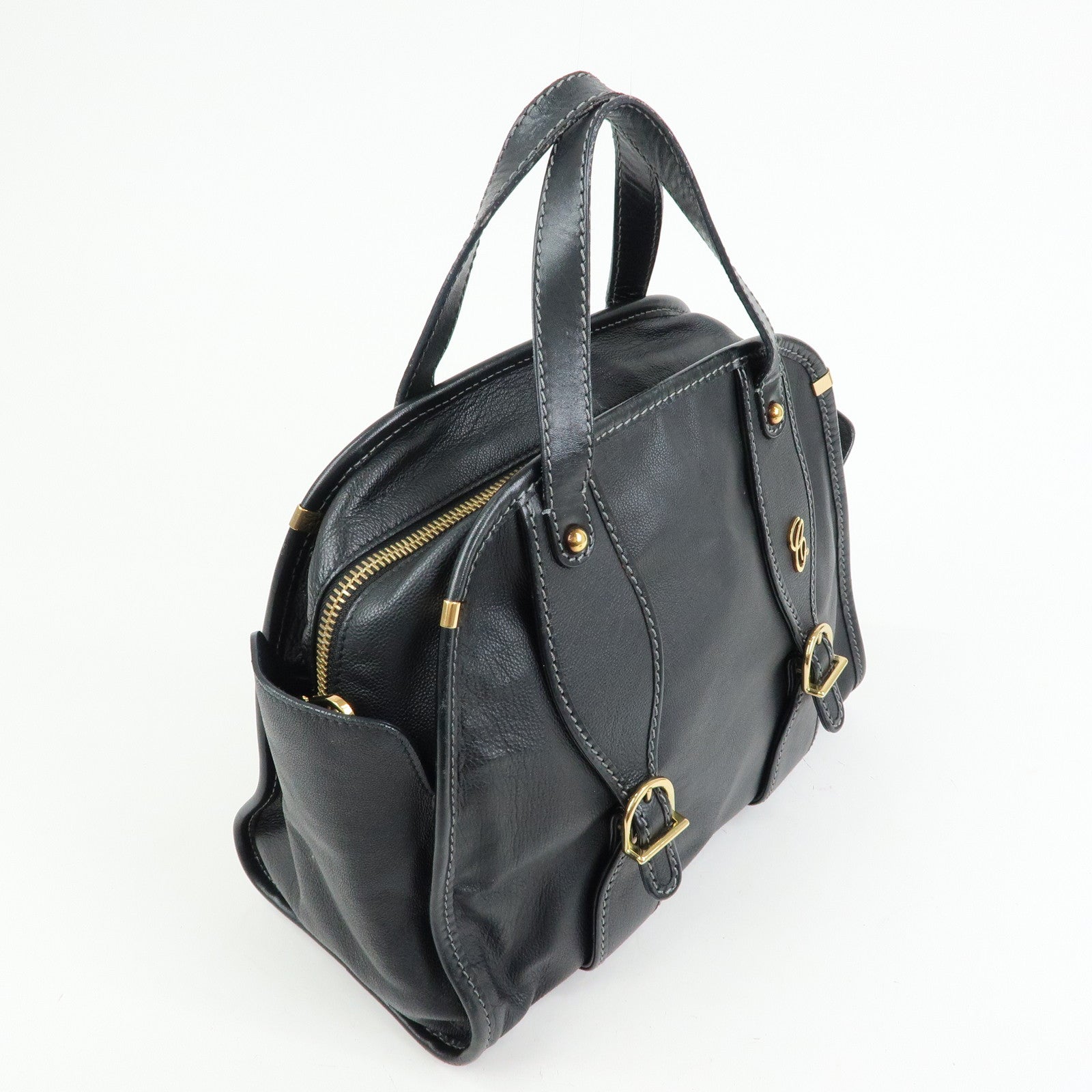 Chloe Susan Leather 2Way Bag Shoulder Bag Hand Bag Black