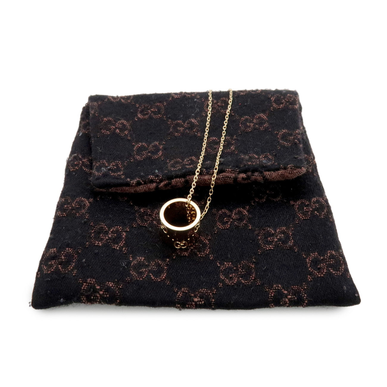 GUCCI Icon Necklace 750YG K18YG Yellow Gold