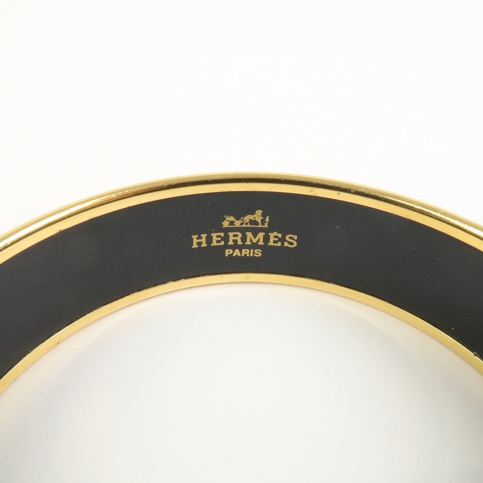HERMES Email GM Bangle Bracelet Cloisonne Enamel Red Gold