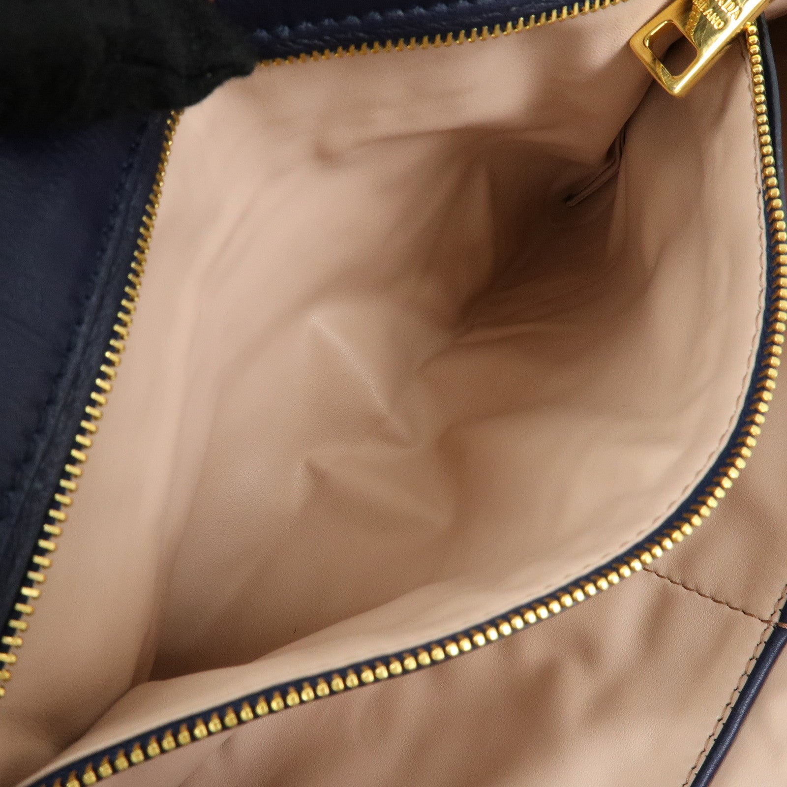 PRADA Triangle Logo Denim Clutch Bag Pouch Blue Brown